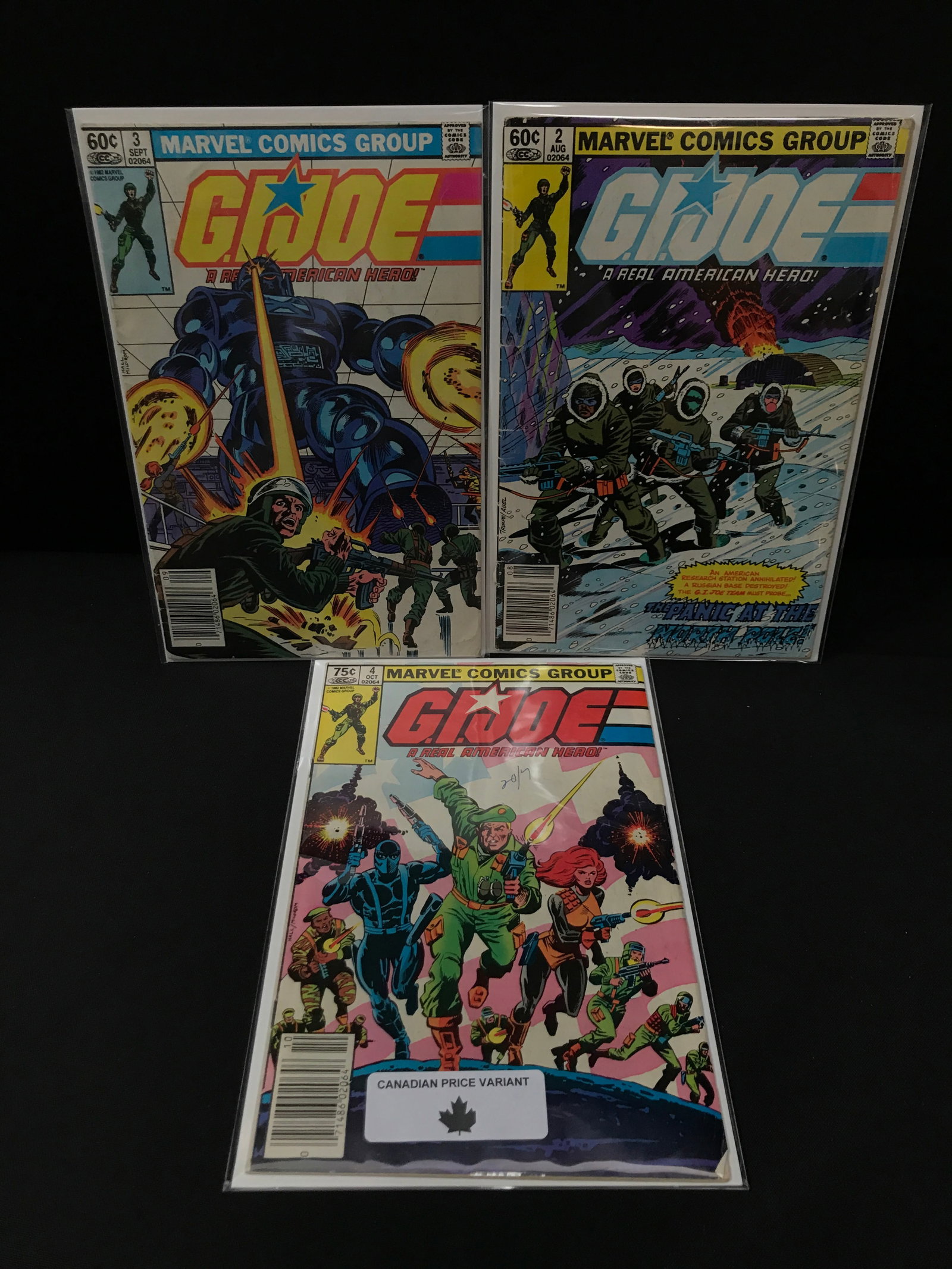 LOT OF 3 G.I. JOE COMICS #2 - #4 - MARVEL COMICS: Prices are in Canadian dollars
