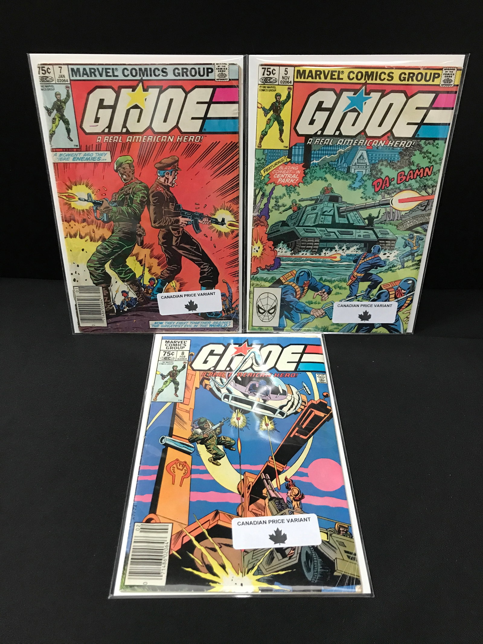 LOT OF 3 G.I. JOE COMICS - MARVEL COMICS: Prices are in Canadian dollars