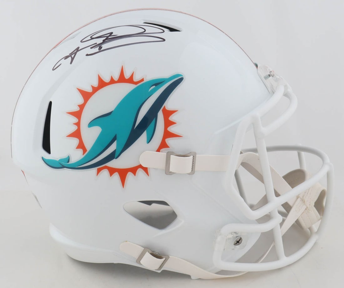 TUA TAGOVAILOA SIGNED MIAMI DOPHINS MINI HELMET (BECKETT): Prices are in Canadian dollars