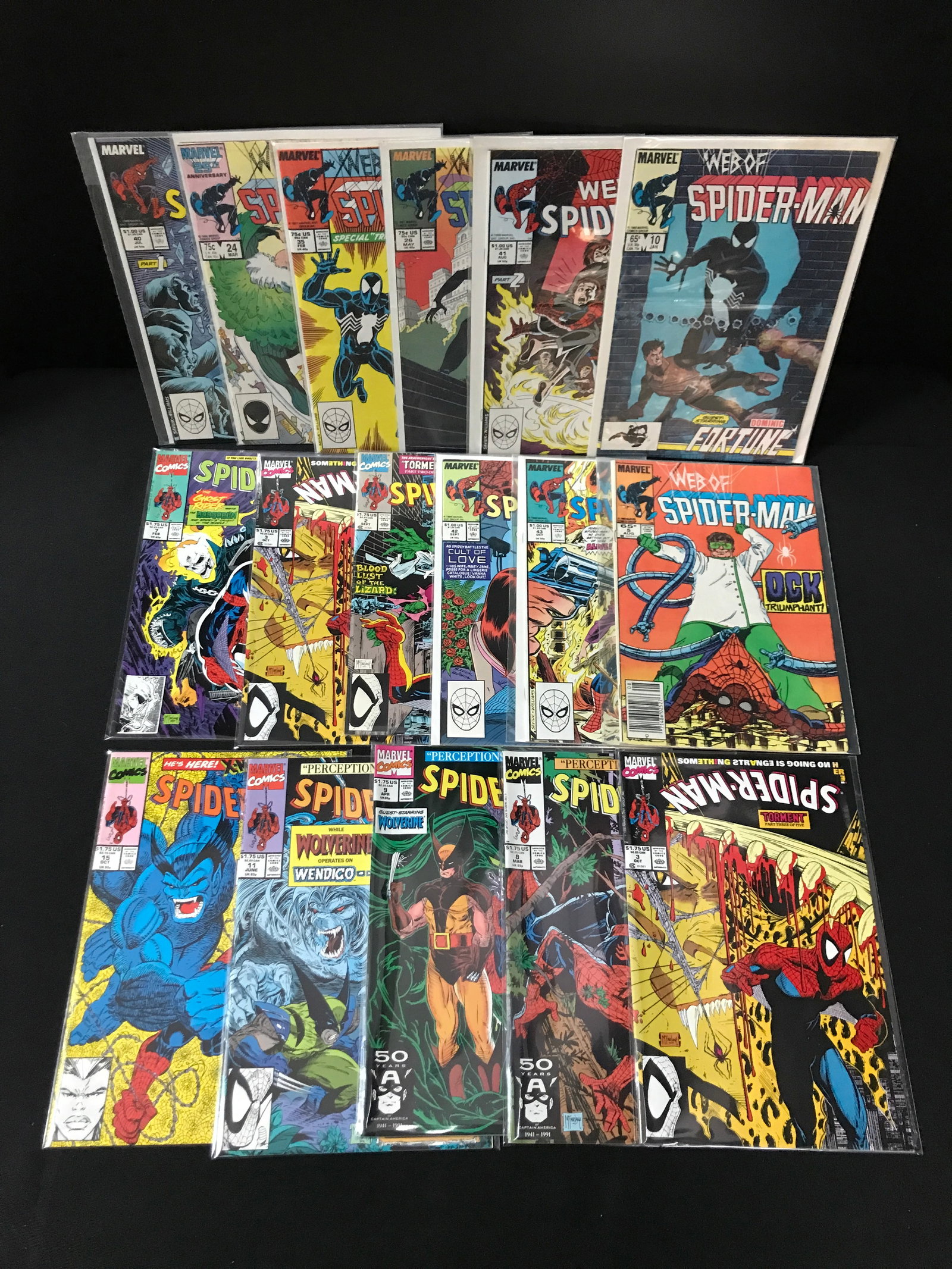 LOT OF 17 SPIDERMAN COMICS - MARVEL COMICS: Prices are in Canadian dollars