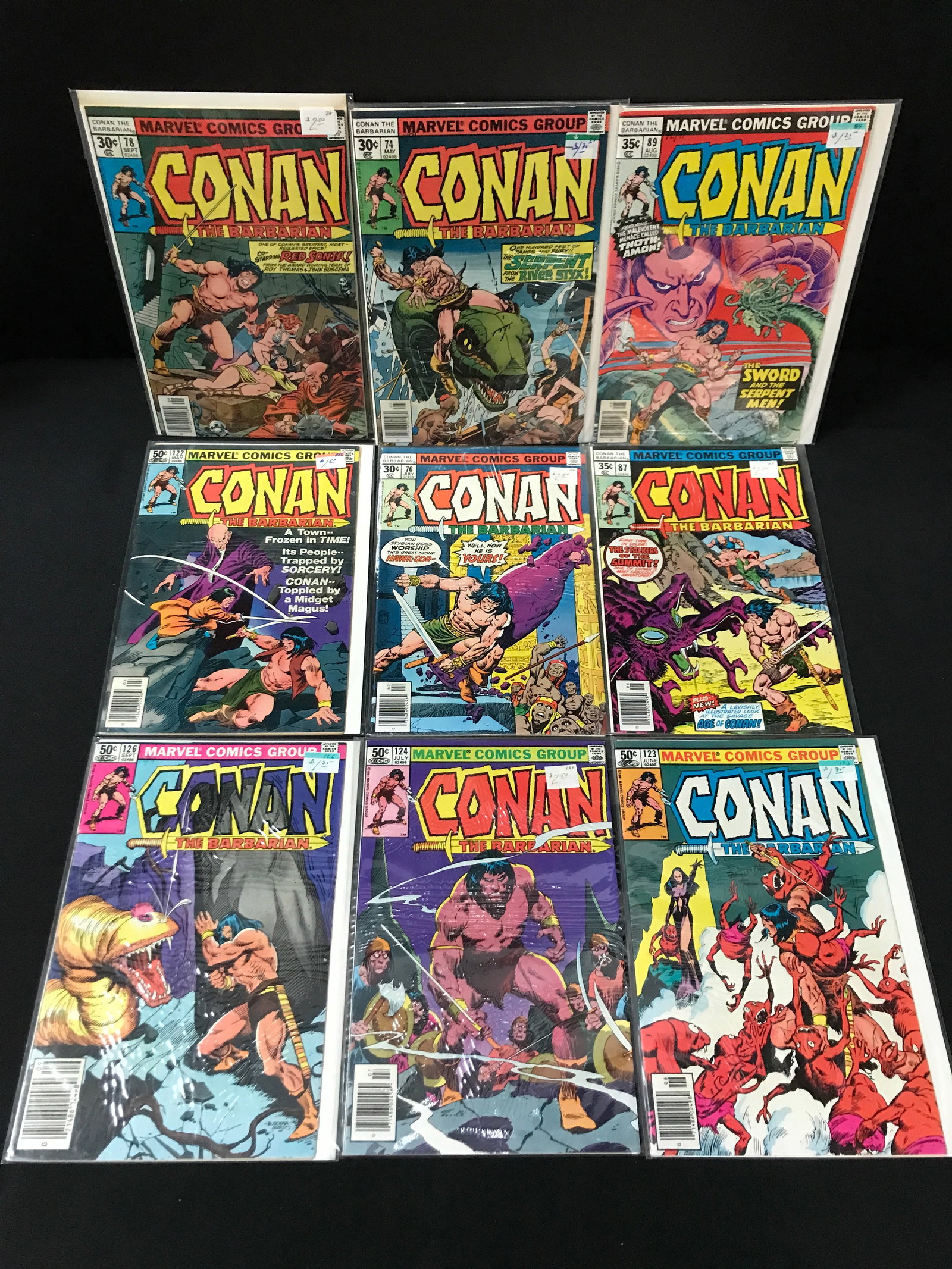 LOT OF 9 CONAN THE BARBARIAN COMICS - MARVEL COMICS (1 of 1)
