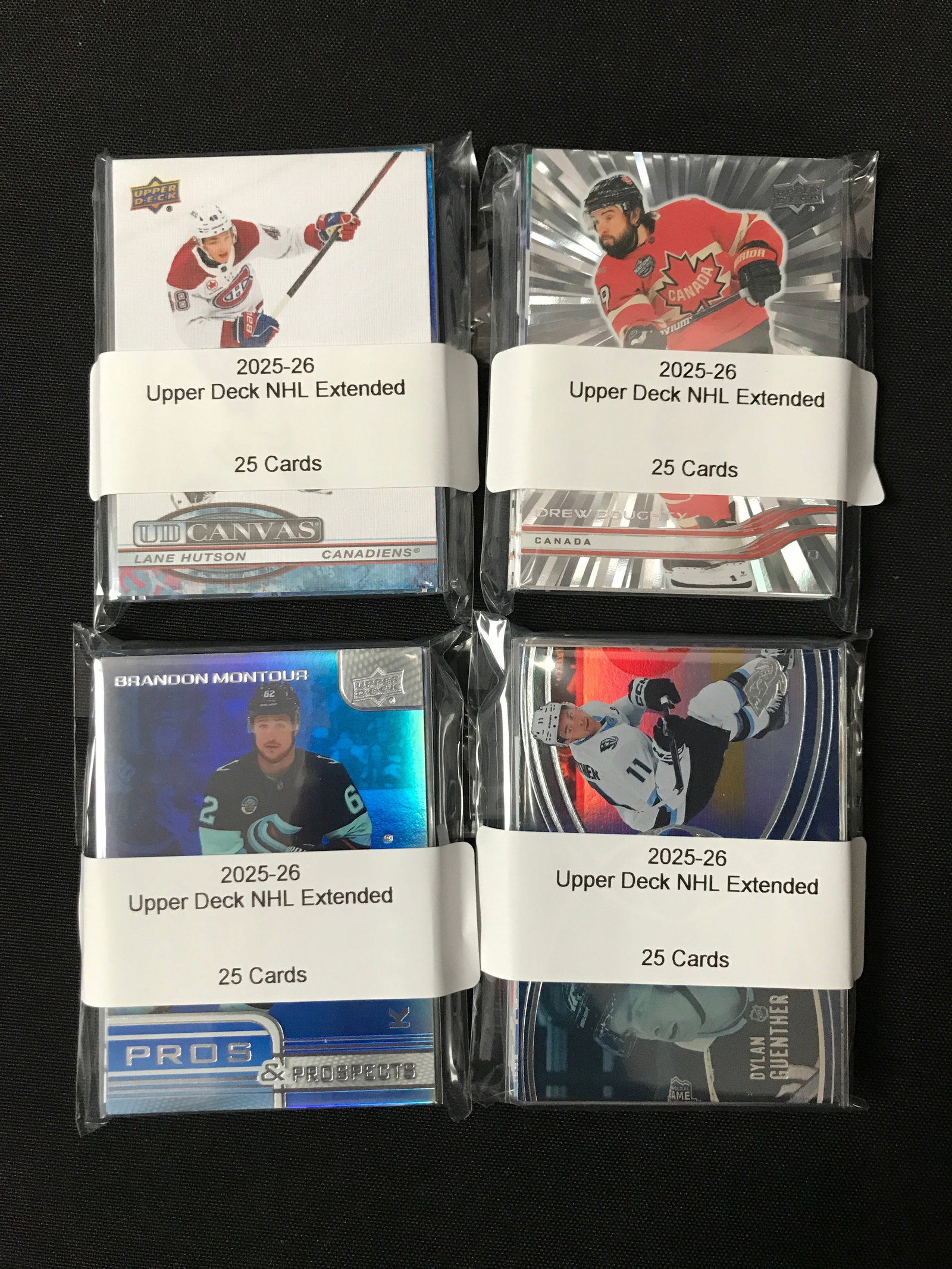 LOT OF 100 2025-26 UPPER DECK NHL EXTENDED HOCKEY TRADING CARDS: Prices are in Canadian dollars