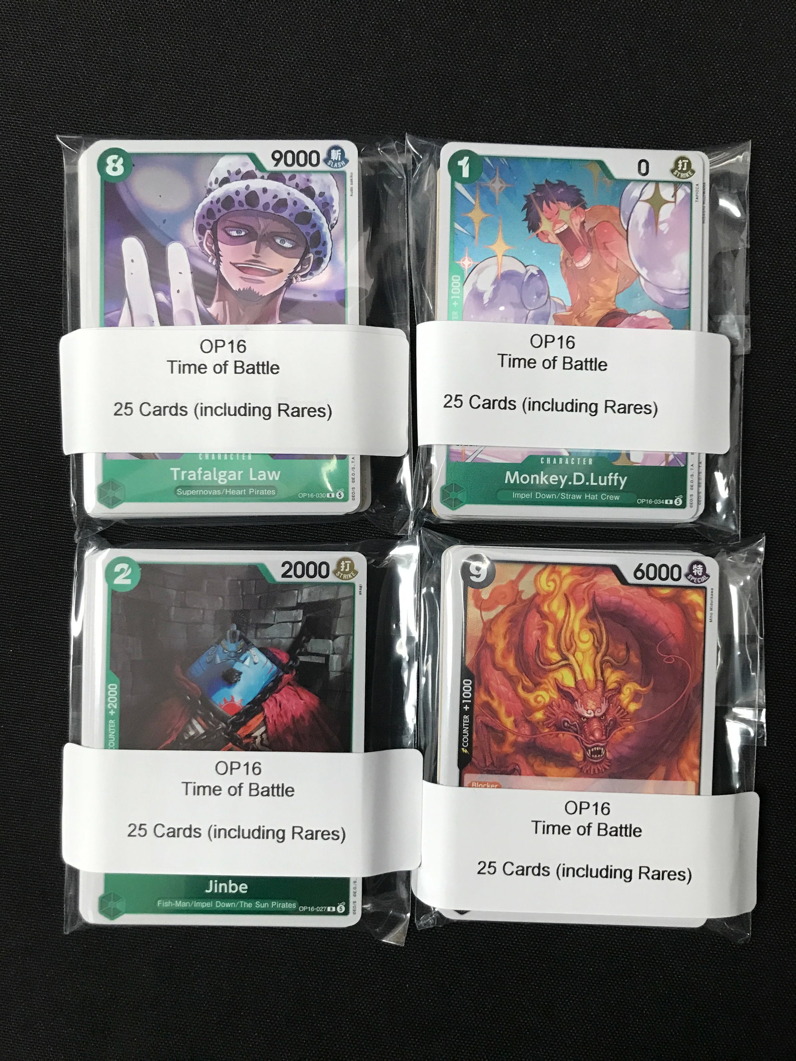 LOT OF 100 ONE PIECE JPN OP16 TIME OF BATTLE TRADING CARDS - INCLUDING RARES (1 of 1)