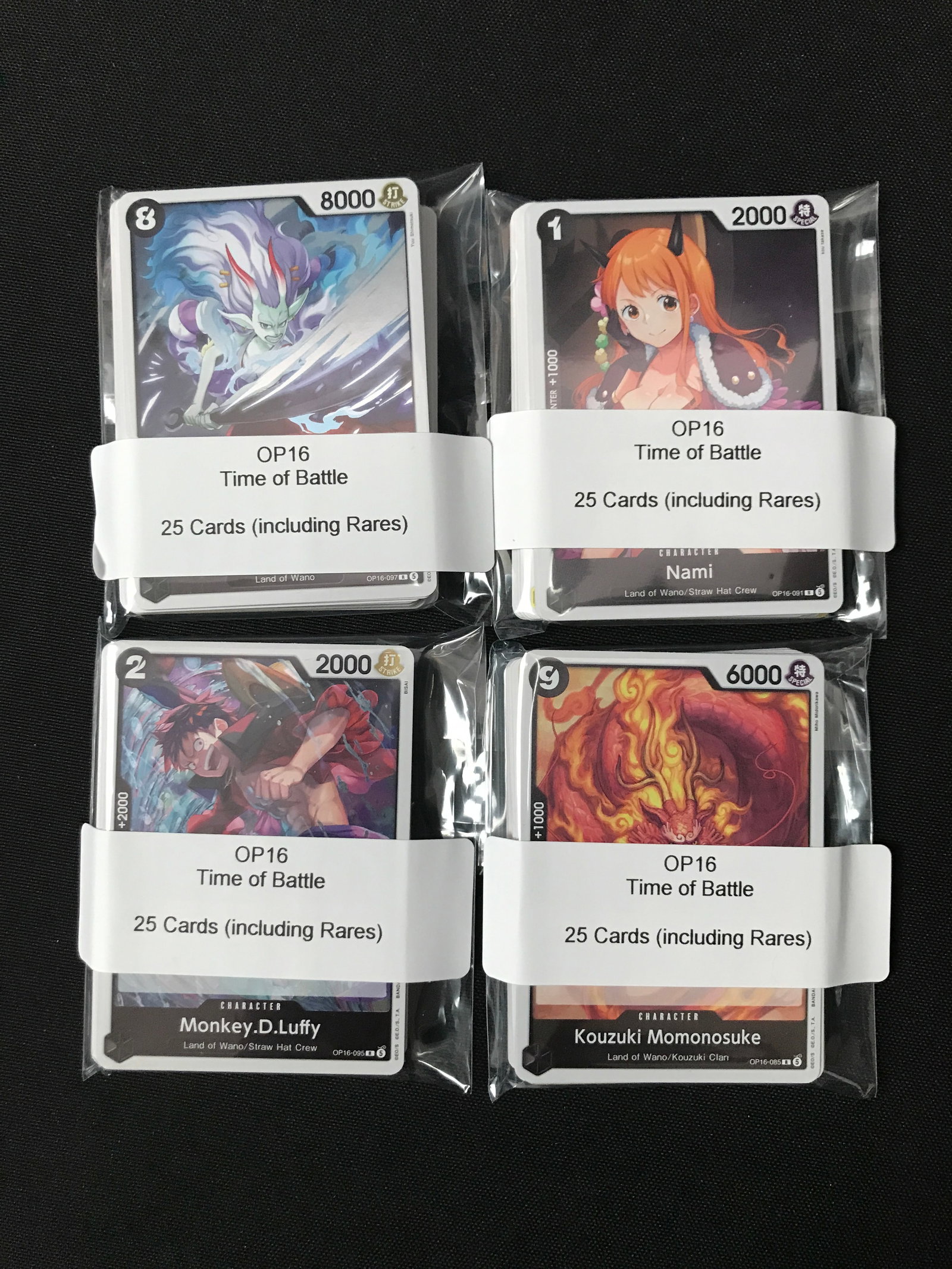 LOT OF 100 ONE PIECE JPN OP16 TIME OF BATTLE TRADING CARDS - INCLUDING RARES (1 of 1)