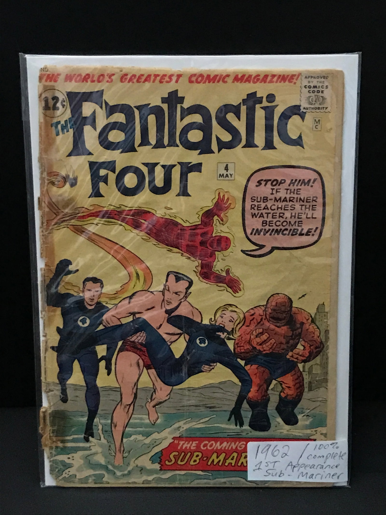 THE FANTASTIC FOUR #4 1ST APP SUB-MARINER (1962) 100% COMPLETE - MARVEL COMICS (1 of 1)