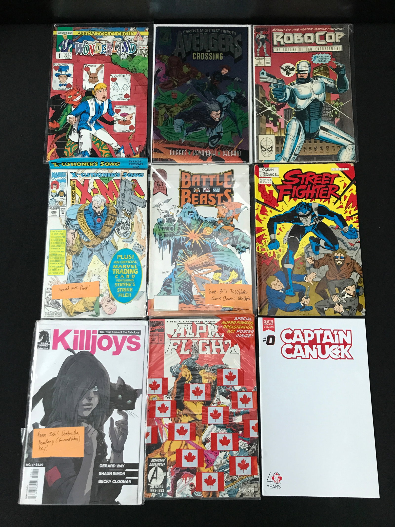 LOT OF 9 COMIC BOOKS - VARIOUS TITLES AND PUBLISHERS: Prices are in Canadian dollars
