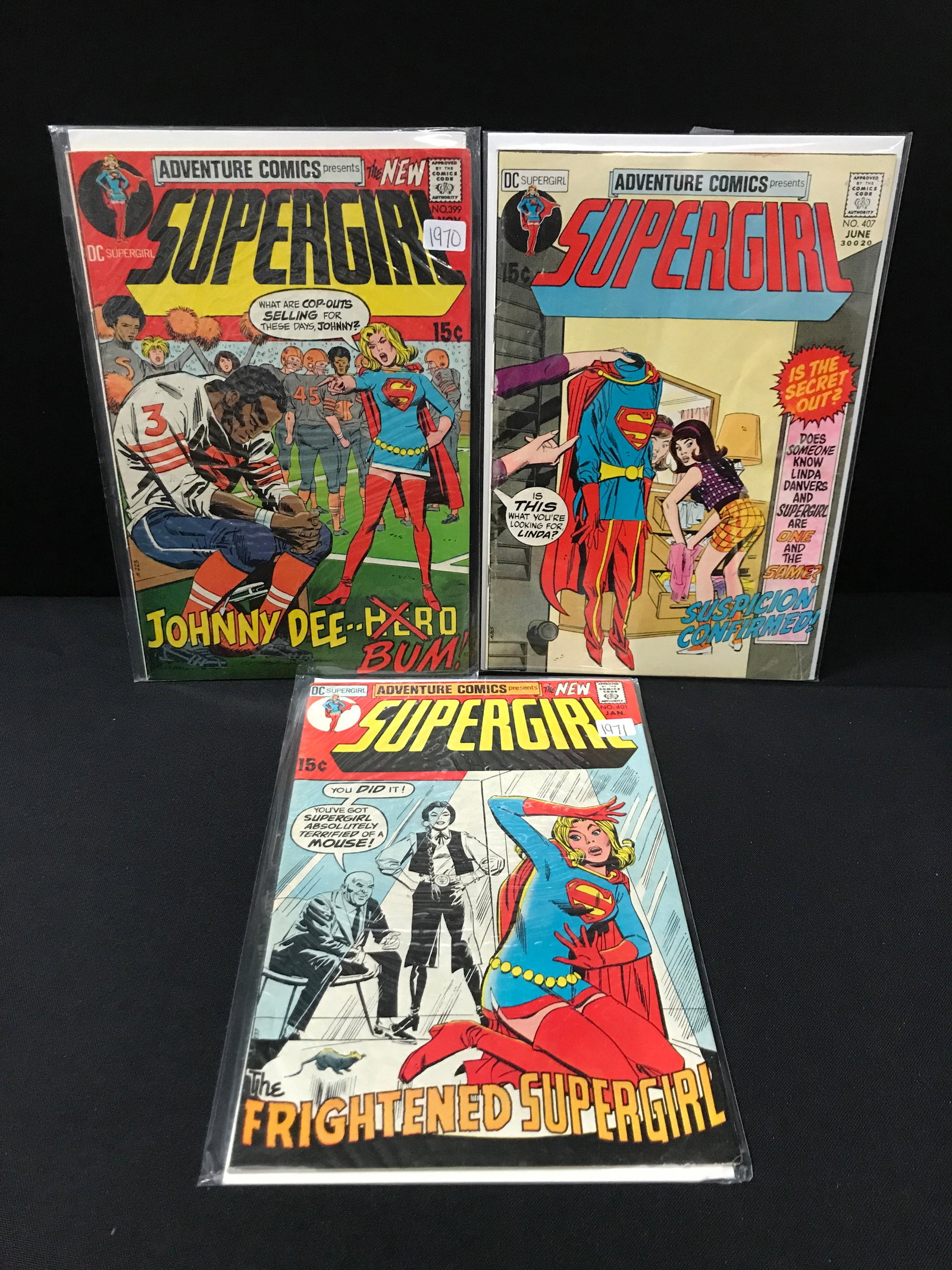 LOT OF 3 ADVENTURE COMICS PRESENTS SUPERGIRL COMICS - DC COMICS: Prices are in Canadian dollars