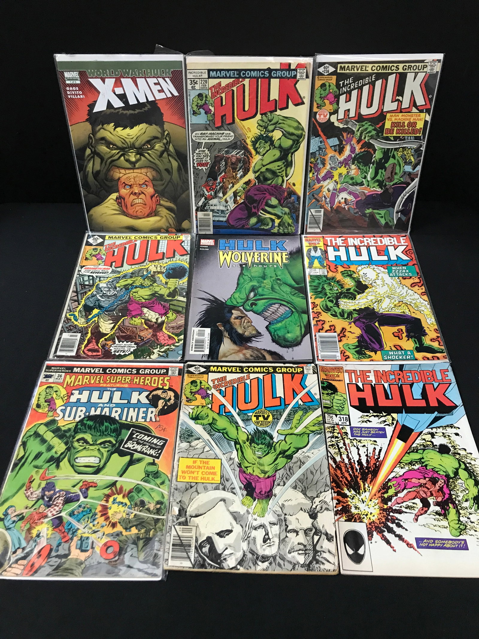 LOT OF 9 INCREDIBLE HULK COMICS - MARVEL COMICS (1 of 1)