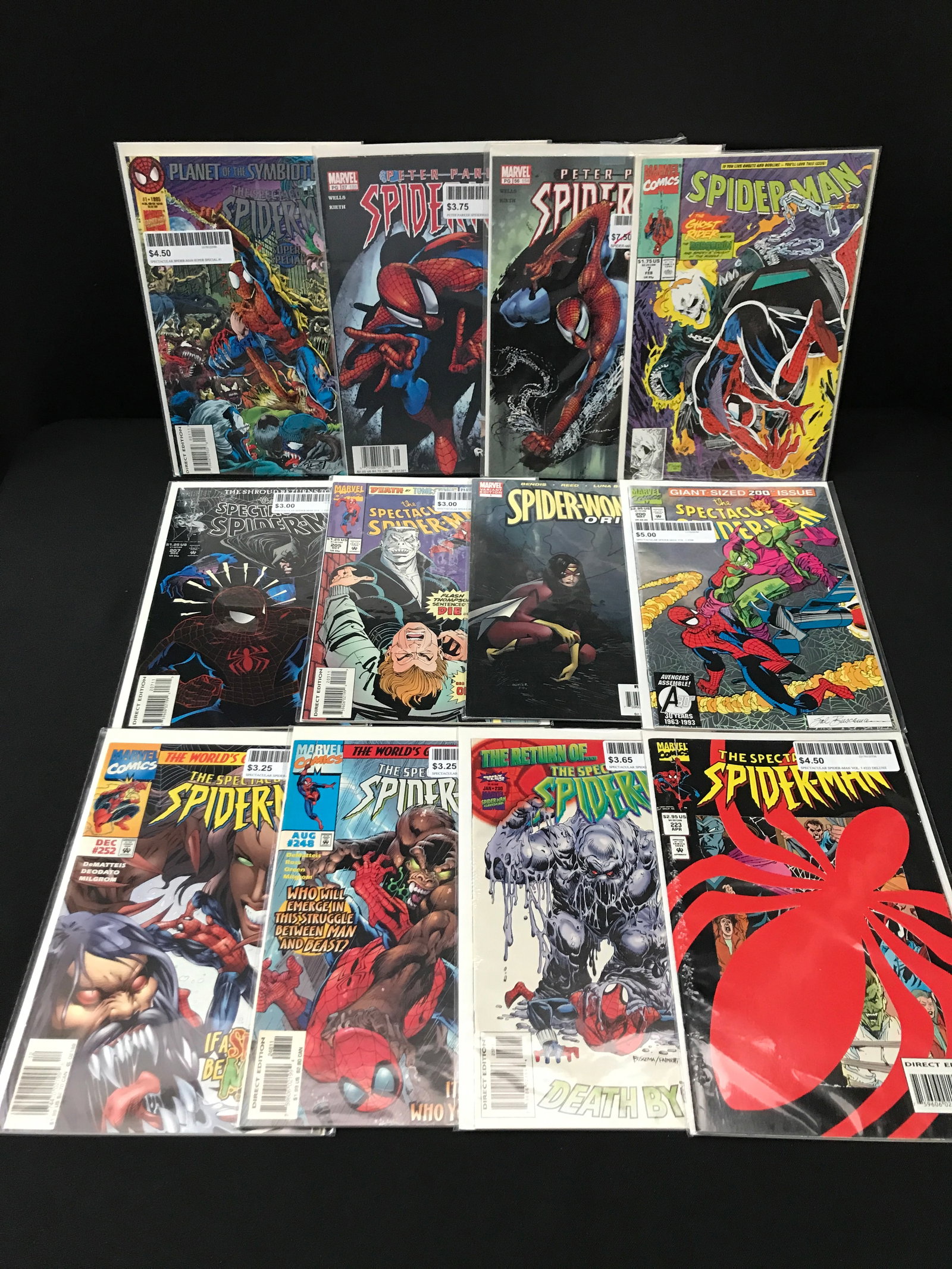 LOT OF 12 SPIDERMAN COMICS - MARVEL COMICS: Prices are in Canadian Dollars