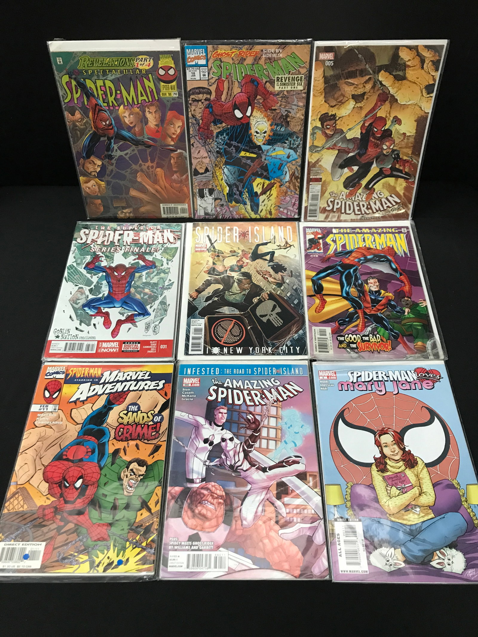 LOT OF 9 SPIDERMAN COMICS - MARVEL COMICS (1 of 1)