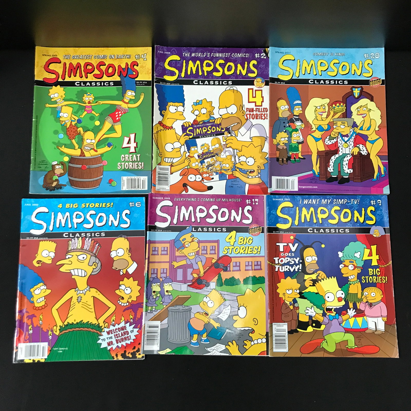 LOT OF 6 SIMPSONS CLASSICS COMICS - BONGO COMICS (1 of 1)