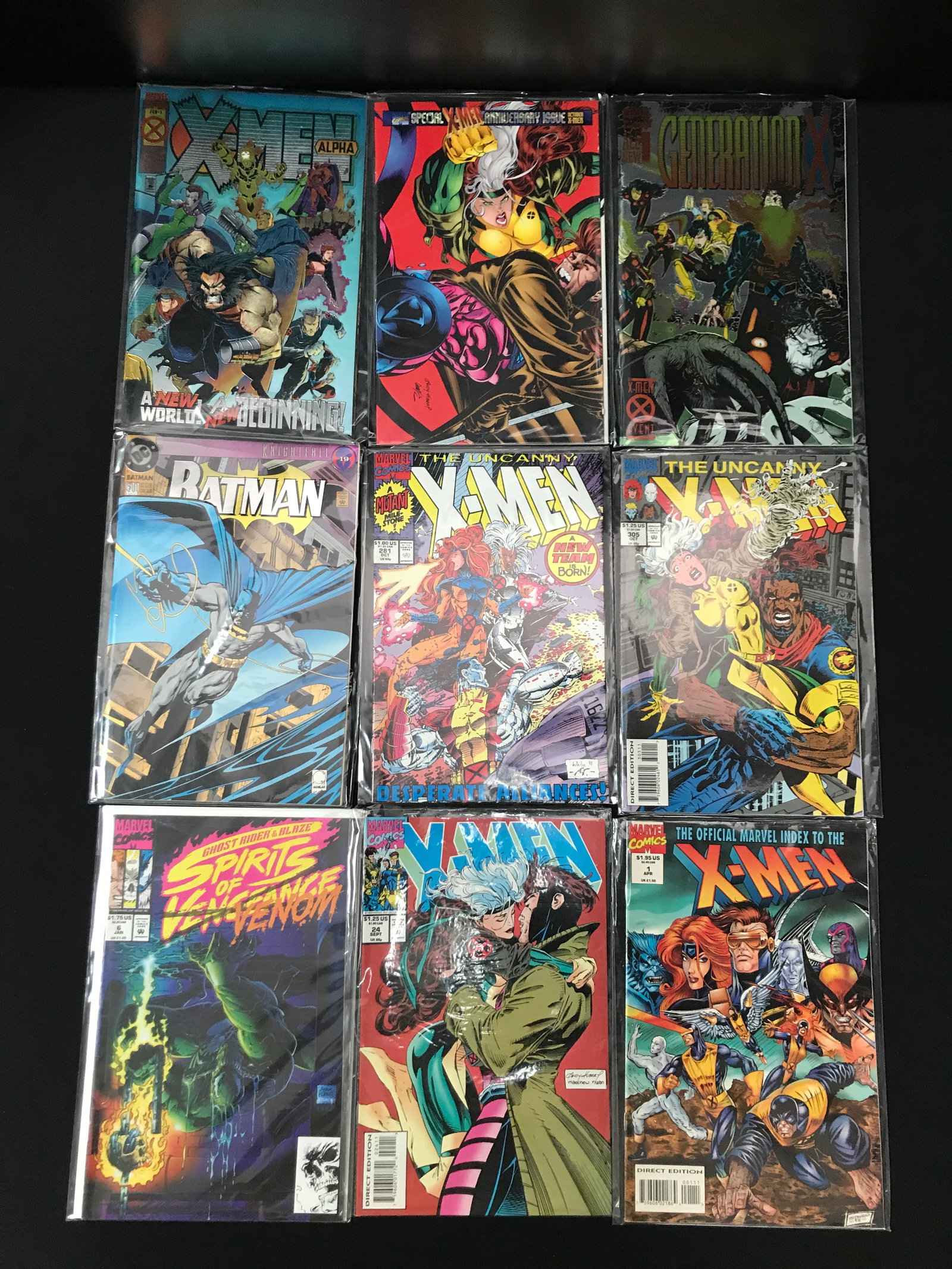 LOT OF 9 MIXED TITLE COMICS - MARVEL AND DC COMICS (1 of 1)