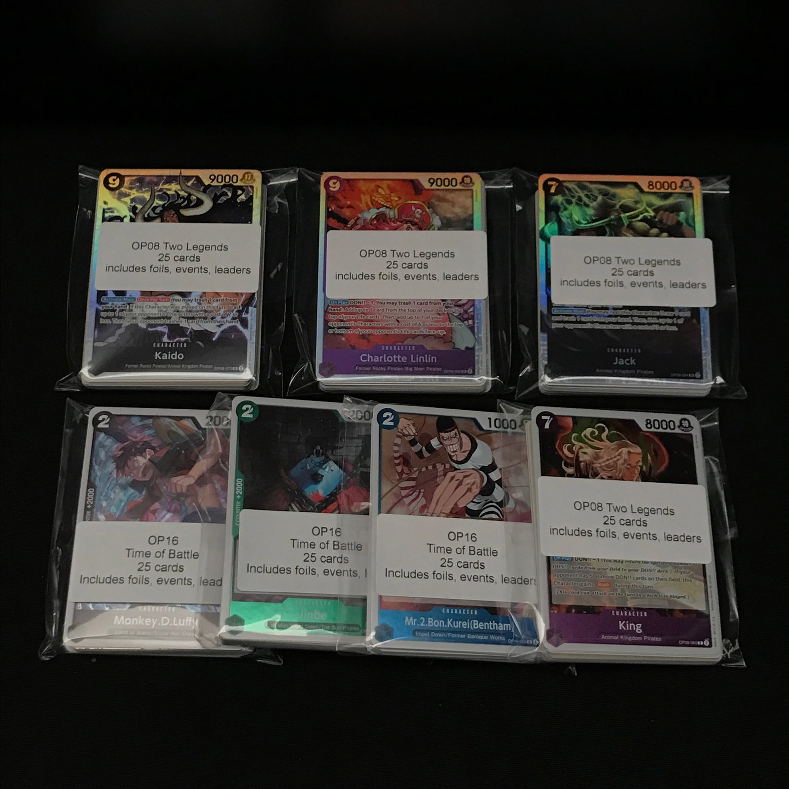 LOT OF 175 OP8/16 ONE PIECE TCG TRADING CARDS: Prices are in Canadian dollars