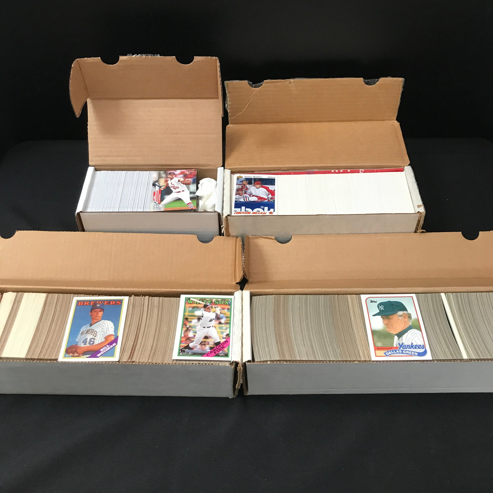 4 BOXES OF BASEBALL TRADING CARDS: Prices are in Canadian dollars
