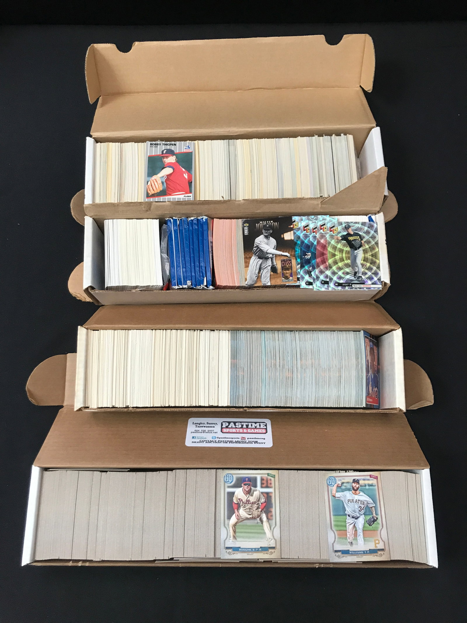 4 BOXES OF BASEBALL TRADING CARDS: Prices are in Canadian dollars