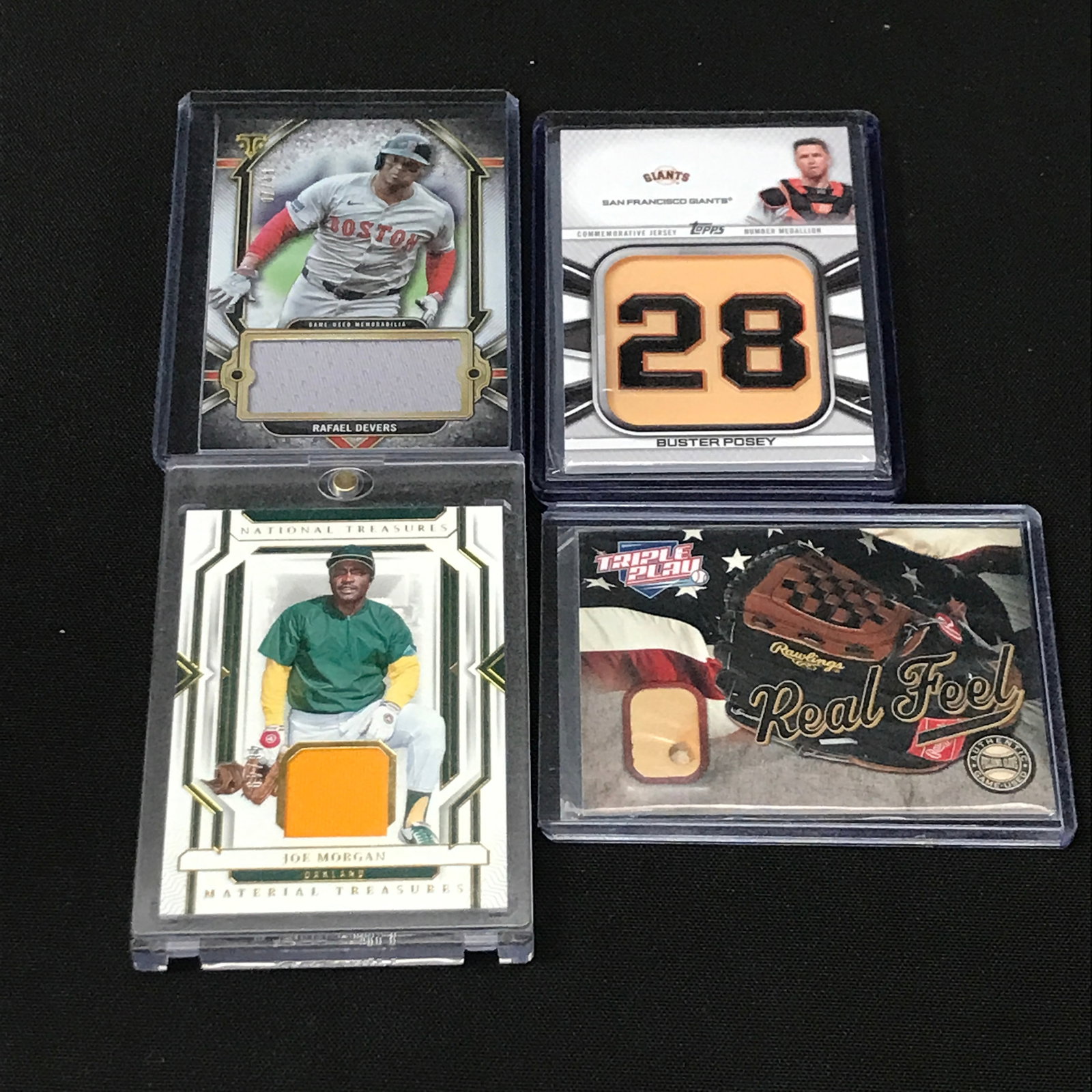 LOT OF 4 BASEBALL PATCH TRADING CARDS (1 of 1)