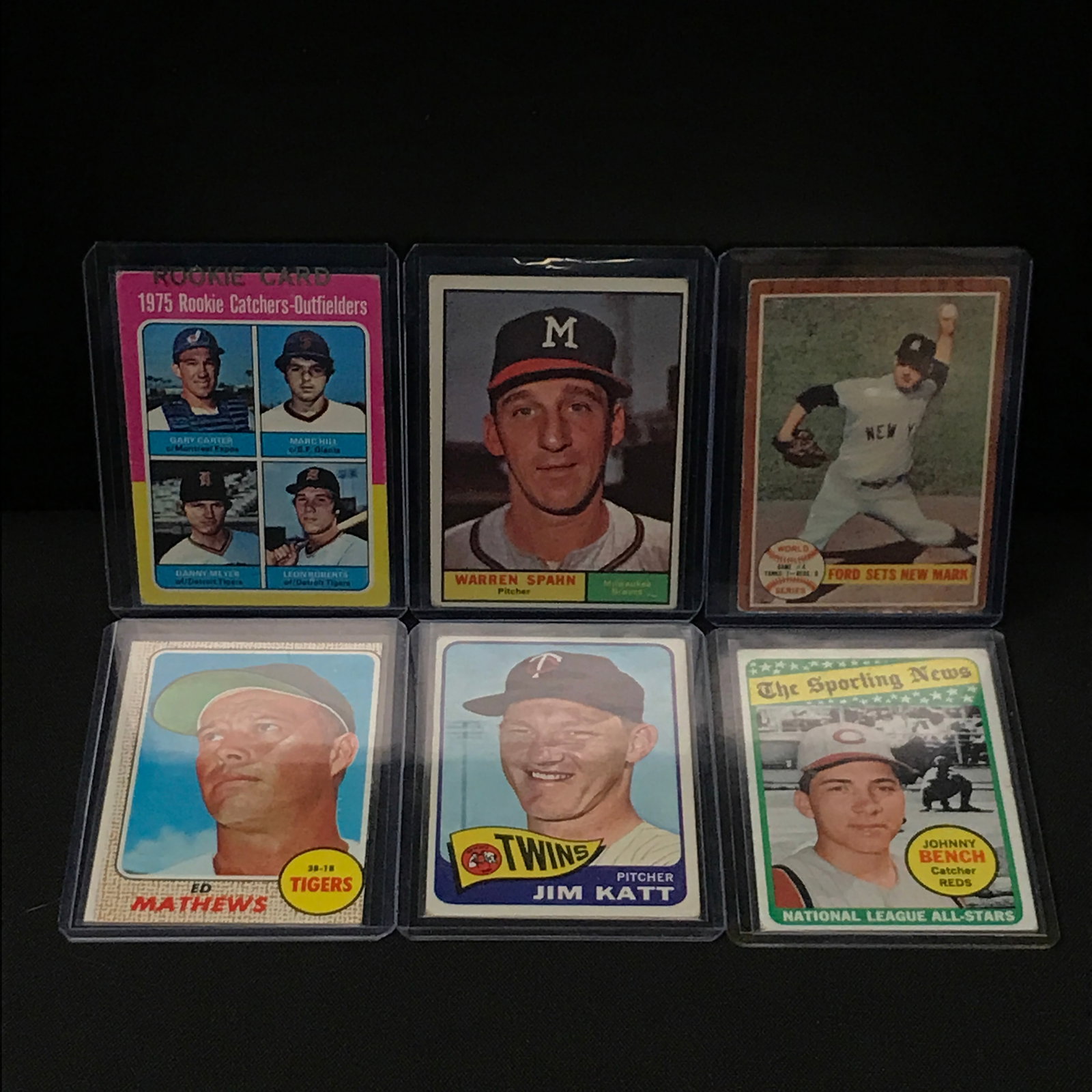 LOT OF 6 VINTAGE TOPPS BASEBALL STAR CARDS (1 of 1)