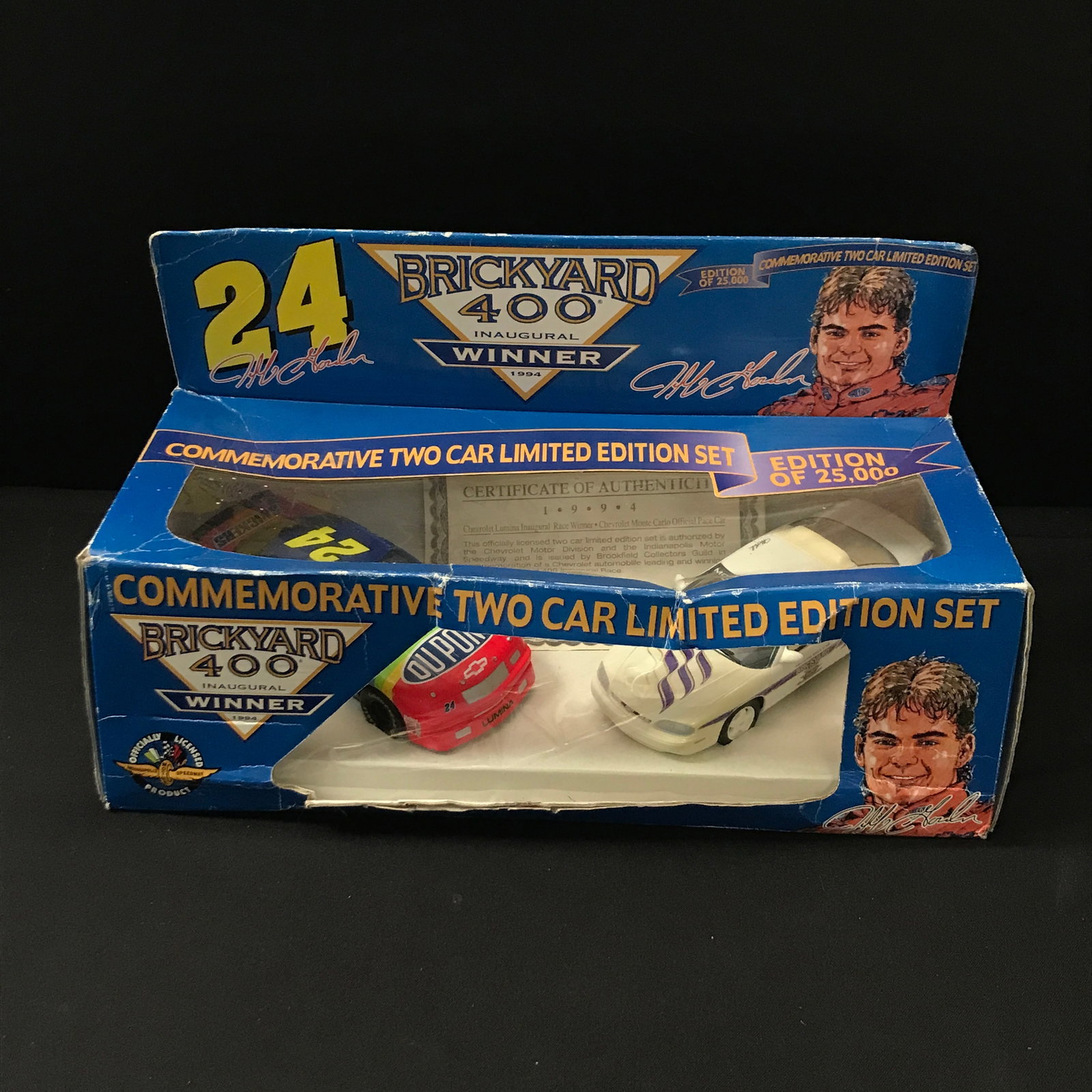 JEFF GORDON BRICKYARD 400 COMMEMORATIVE TWO CAR SET IN ORIGNAL PACKAGING (1 of 1)