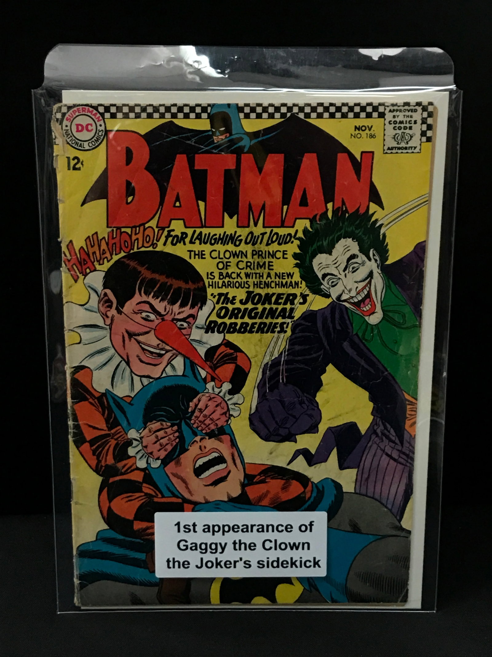 BATMAN #186 1ST APP GAGGY THE CLOWN - DC COMICS: Prices are in Canadian dollars