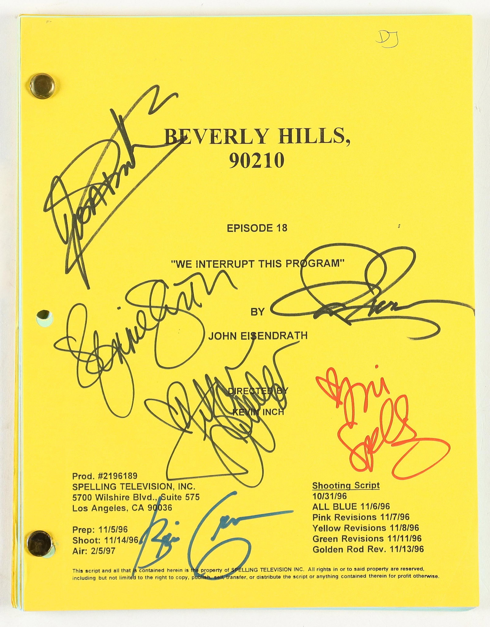 BEVERLEY HILLS 90210 CAST SIGNED SCRIPT - JSA COA: Prices are in Canadian dollars