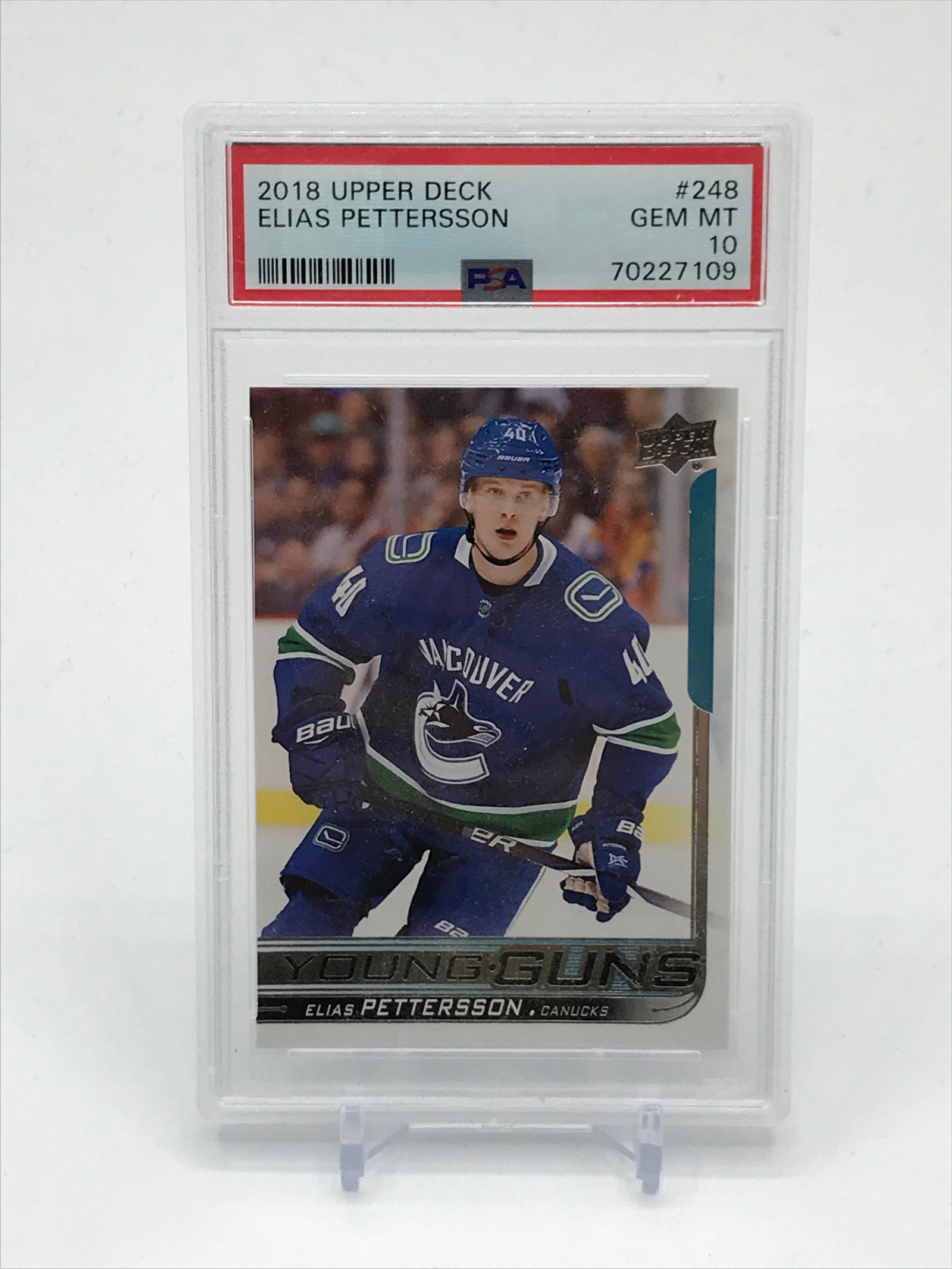 2018 UPPER DECK ELIAS PETTERSSON YOUNG GUNS TRADING CARD - PSA GRADE 10 (1 of 1)