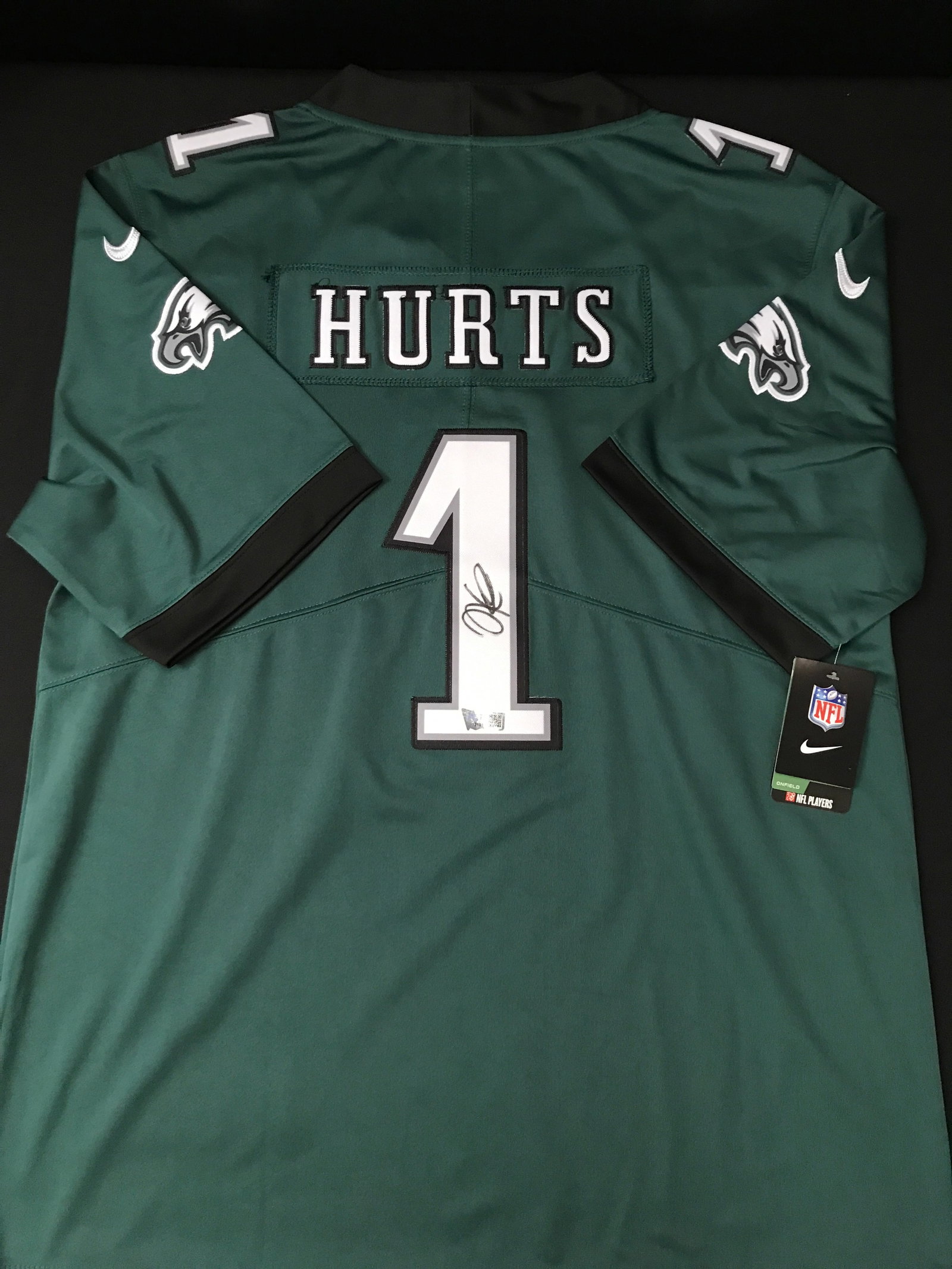 JALEN HURTS SIGNED PHILADELPHIA EAGLES CUSTOM JERSEY - ELITE COA (1 of 3)