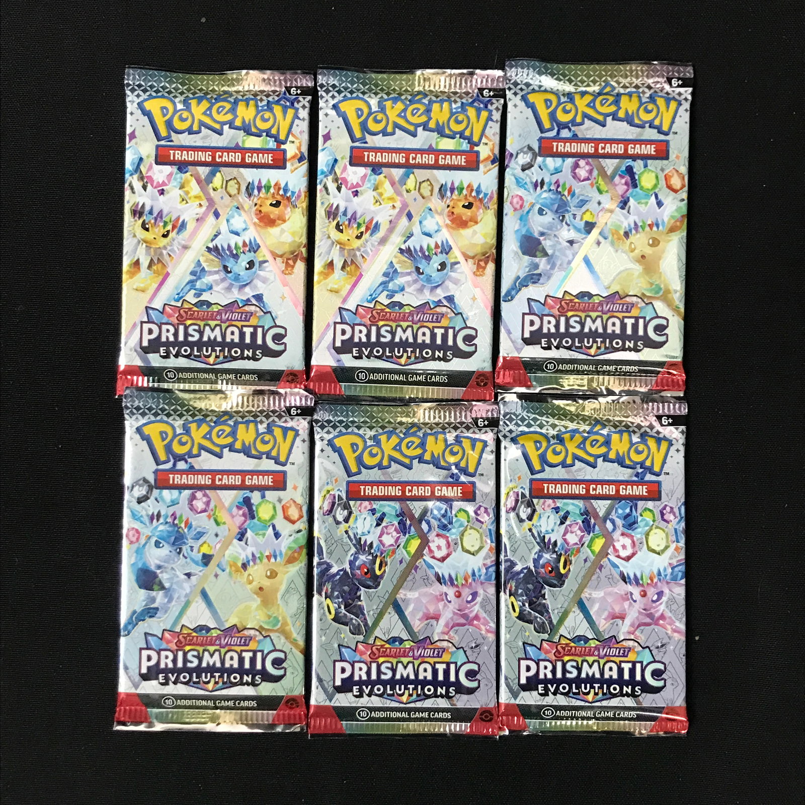 LOT OF 6 SEALED PRISMATIC EVOLUTIONS BOOSTER PACKS: Prices are in Canadian dollars