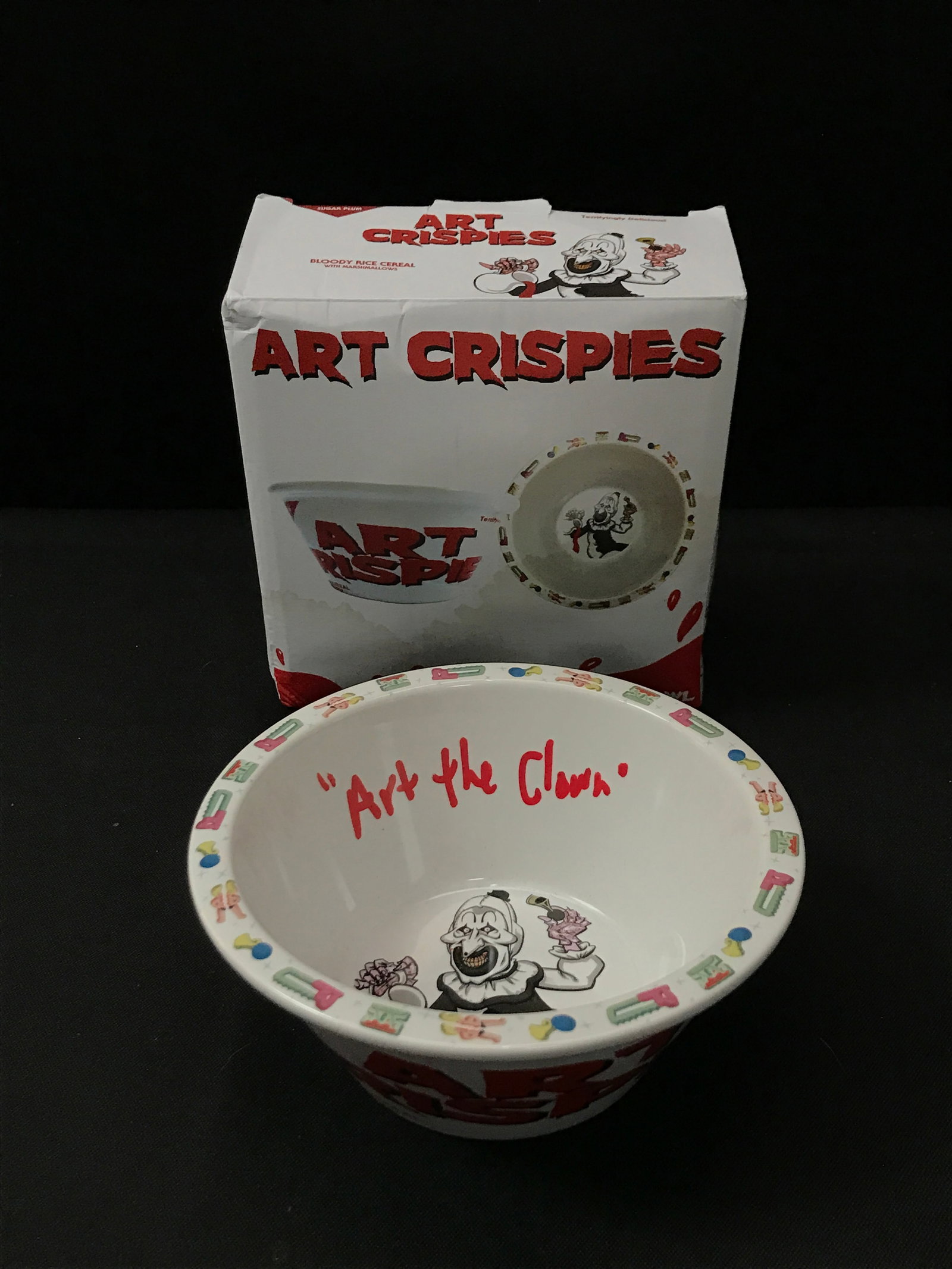 DAVID HOWARD THORNTON SIGNED AND INSCRIBED "ART THE CLOWN" CEREAL BOWL - BECKETT COA: Prices are in Canadian dollars