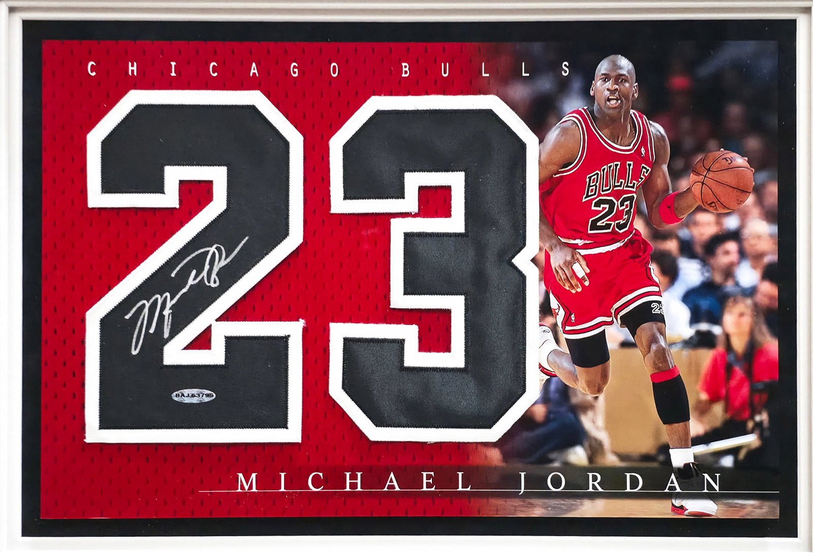 MICHAEL JORDAN SIGNED AND FRAMED JERSEY PRESENTATION PIECE - UPPER DECK COA - 2