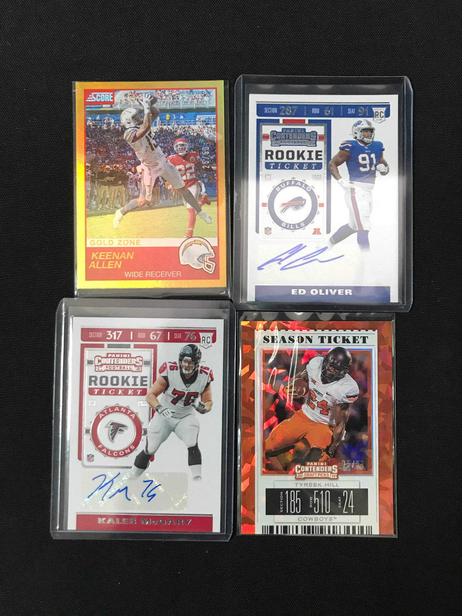 LOT OF 4 FOOTBALL TRADING CARDS INCLUDING 2 SIGNED: Prices are in Canadian dollars
