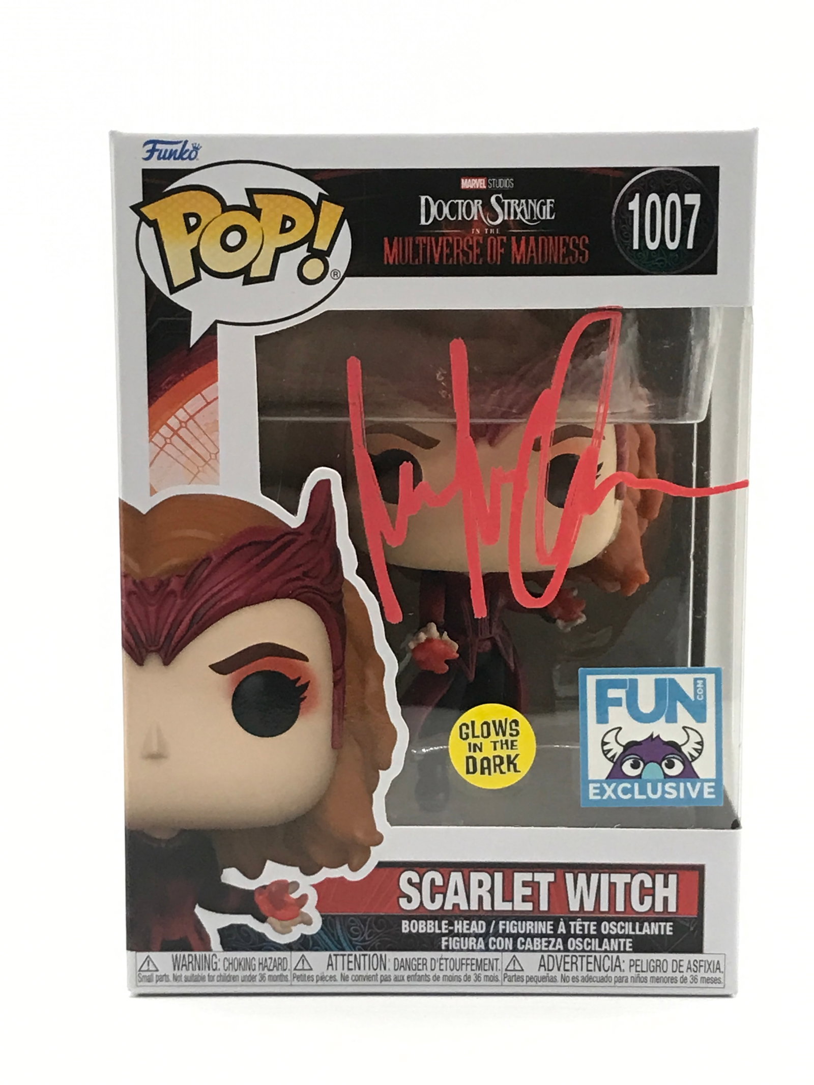 ELIZABETH OLSEN SIGNED SCARLET WITCH FUNKO POP - KB COA (1 of 2)