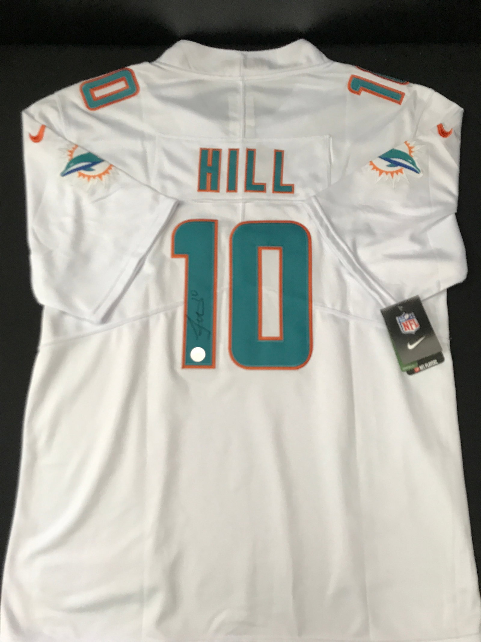 TYREEK HILL SIGNED MIAMI DOLPHINS CUSTOM JERSEY - KB COA (1 of 3)