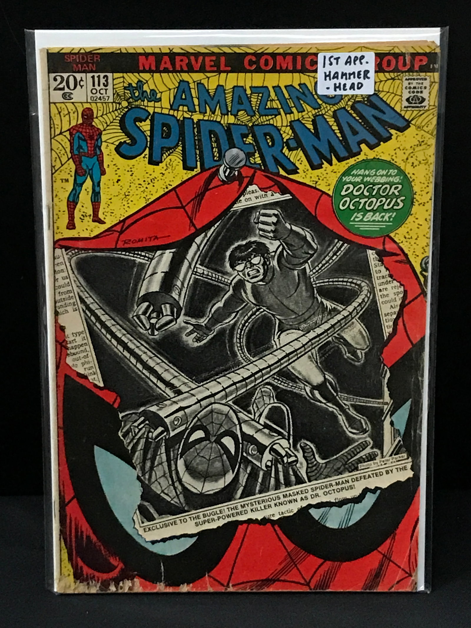THE AMAZING SPIDERMAN #113 1ST APP HAMMERHEAD - MARVEL COMICS (1 of 1)