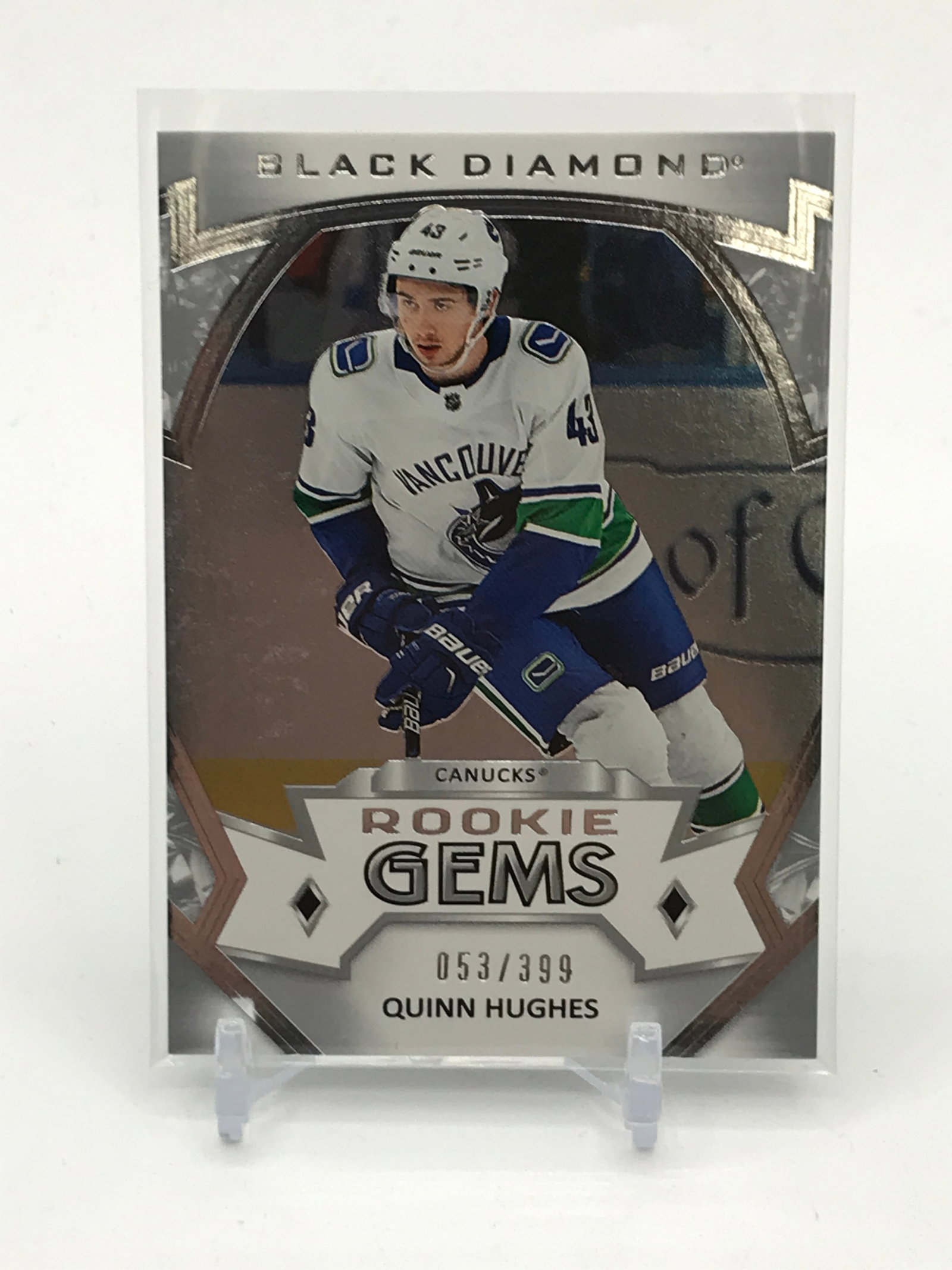 2019-20 BLACK DIAMOND HOCKEY QUINN HUGHES ROOKIE GEMS TRADING CARD 053/399: Prices are in Canadian dollars