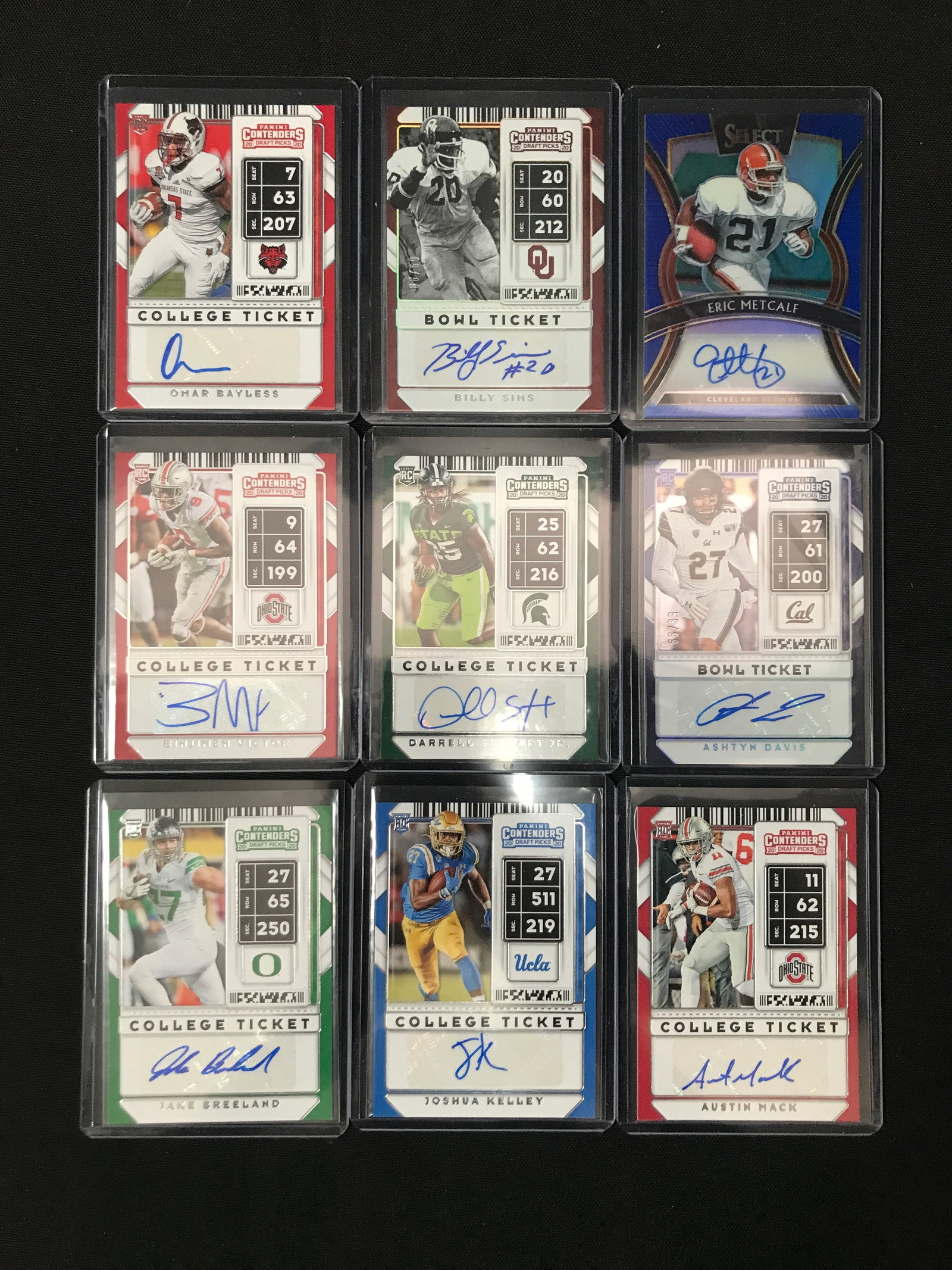 LOT OF 9 SIGNED FOOTBALL TRADING CARDS: Prices are in Canadian dollars