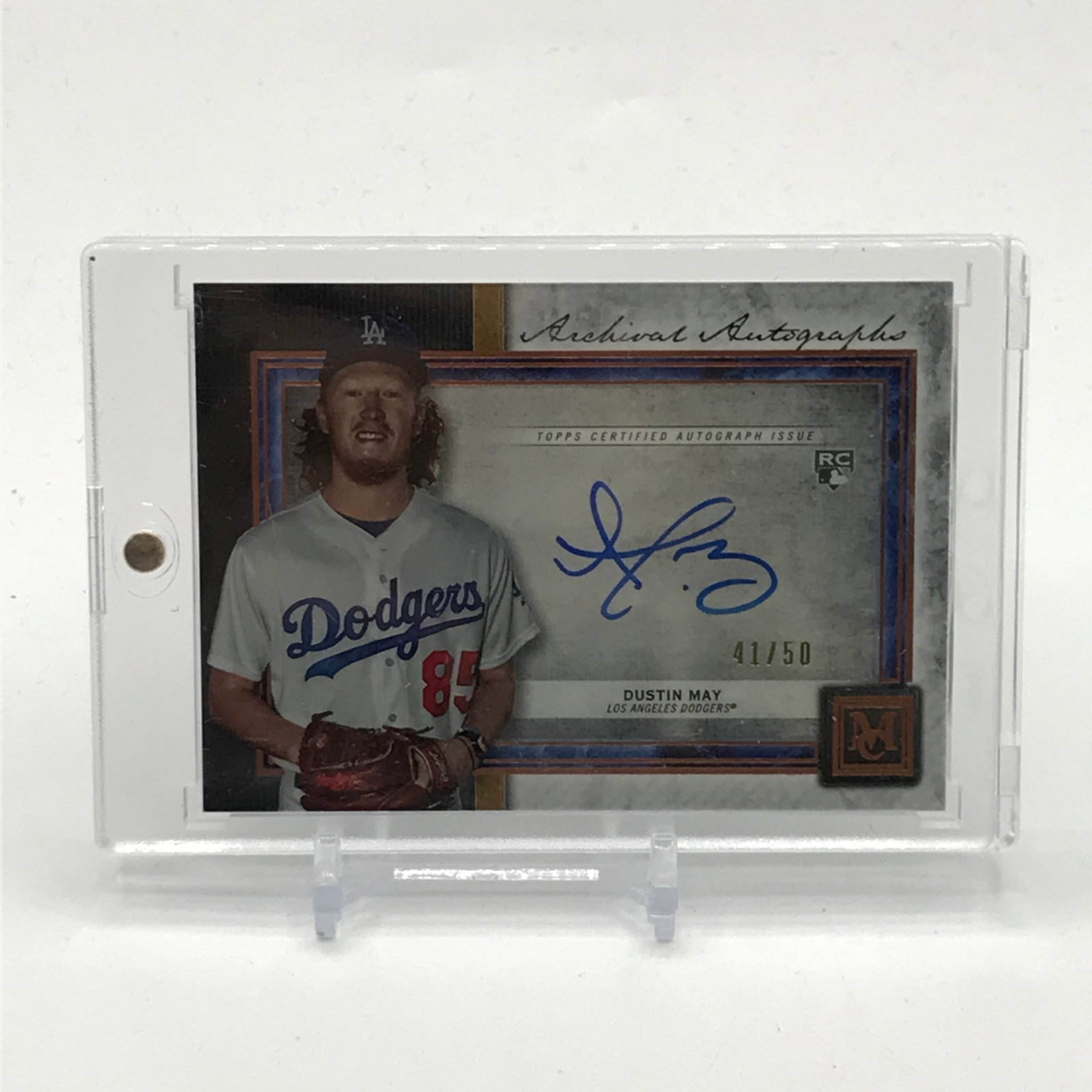 2020 TOPPS MUSEUM COLLECTION BASEBALL DUSTIN MAY SIGNED ROOKIE TRADING CARD 41/50 (1 of 2)