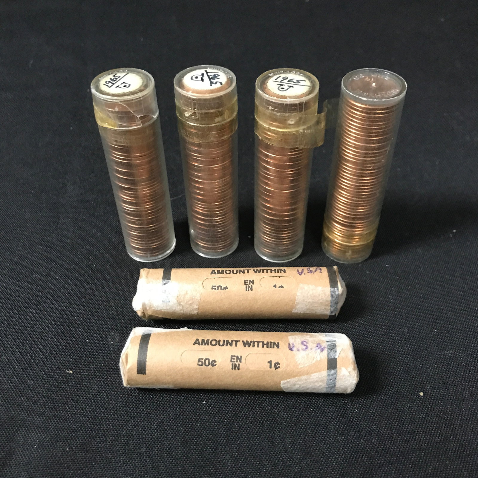 6 ROLLS OF VINTAGE PENNIES (VARIOUS YEARS): Prices are in Canadian dollars