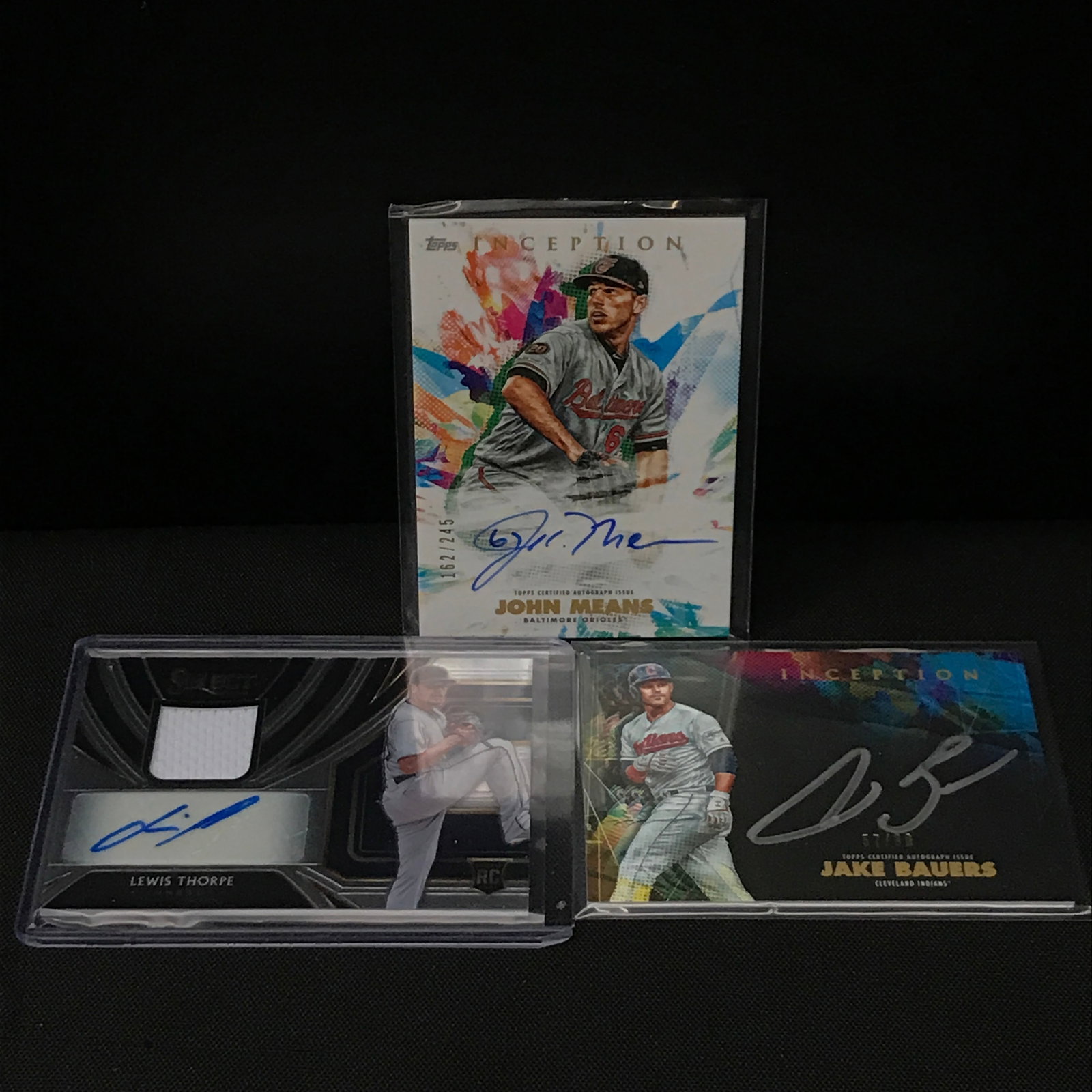 LOT OF 3 SIGNED PANINI INCEPTION BASEBALL CARDS: Prices are in Canadian dollars