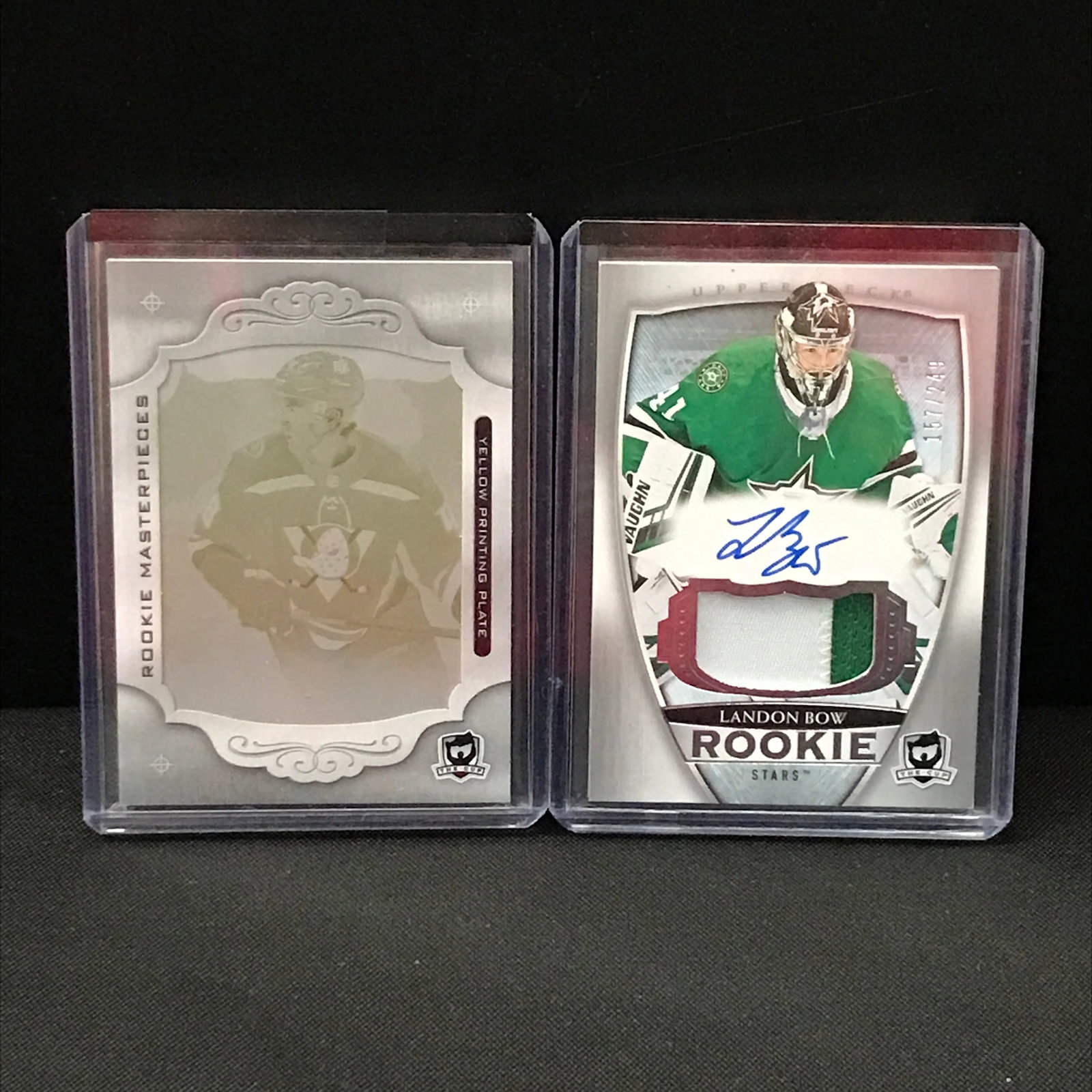 LOT OF 2 UPPER DECK THE CUP ROOKIE TRADING CARDS INCLUDING YELLOW PRINTING PLATE: Prices are in Canadian dollars