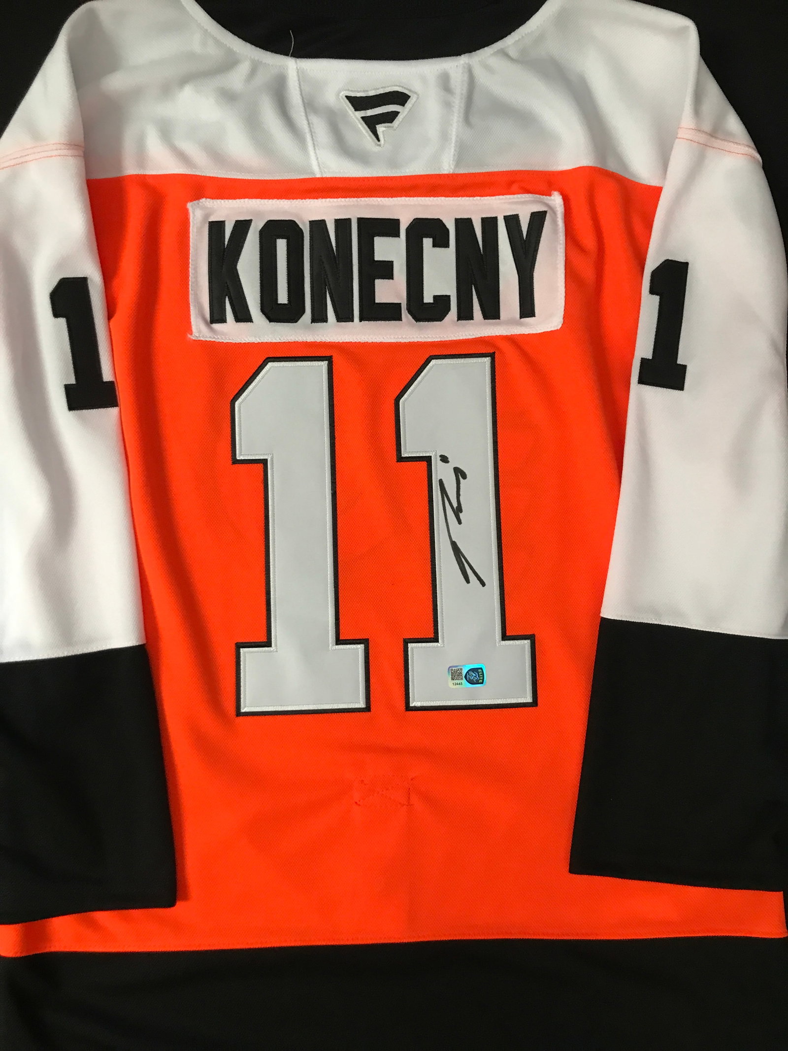 TRAVIS KONECNY SIGNED PHILADELPHIA FLYERS CUSTOM JERSEY - ELITE COA: Prices are in Canadian dollars