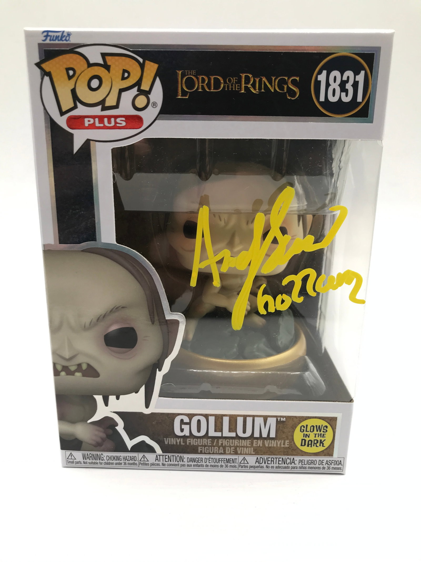 ANDY SERKIS SIGNED GOLLUM FUNKO POP - WWOC COA: Prices are in Canadian dollars