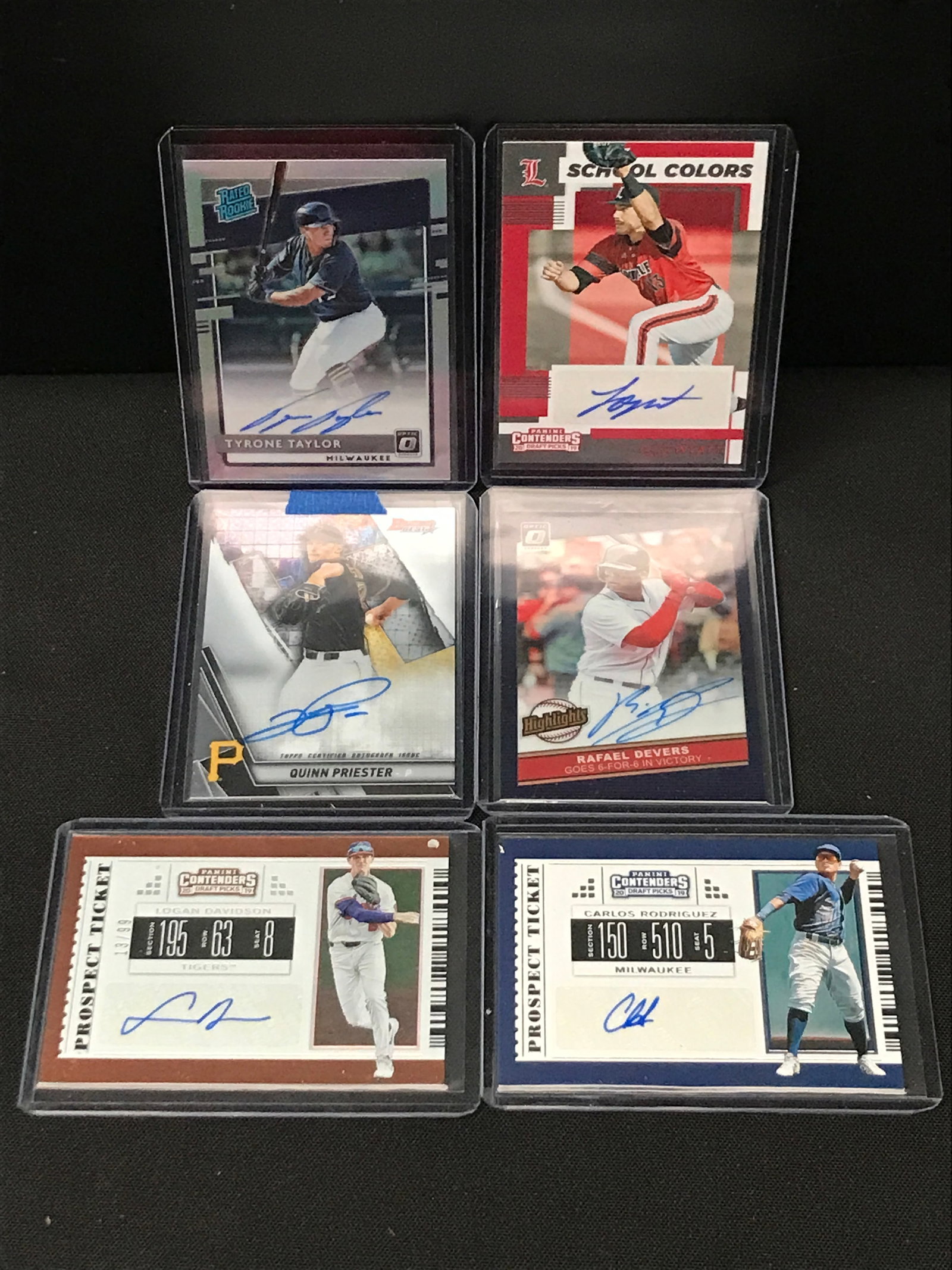LOT OF 6 SIGNED BASEBALL TRADING CARDS (1 of 1)