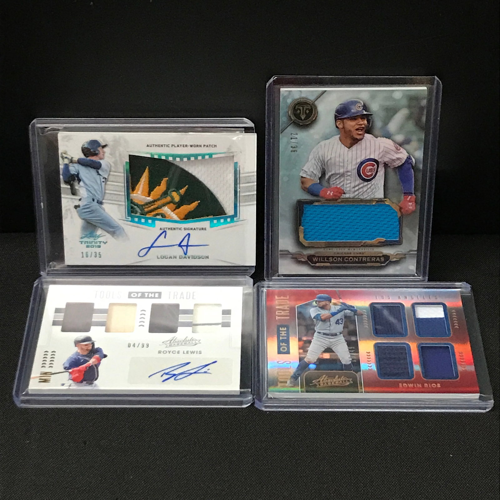 LOT OF 4 BASEBALL PATCH TRADING CARDS - INCLUDING 2 SIGNED: Prices are in Canadian dollars