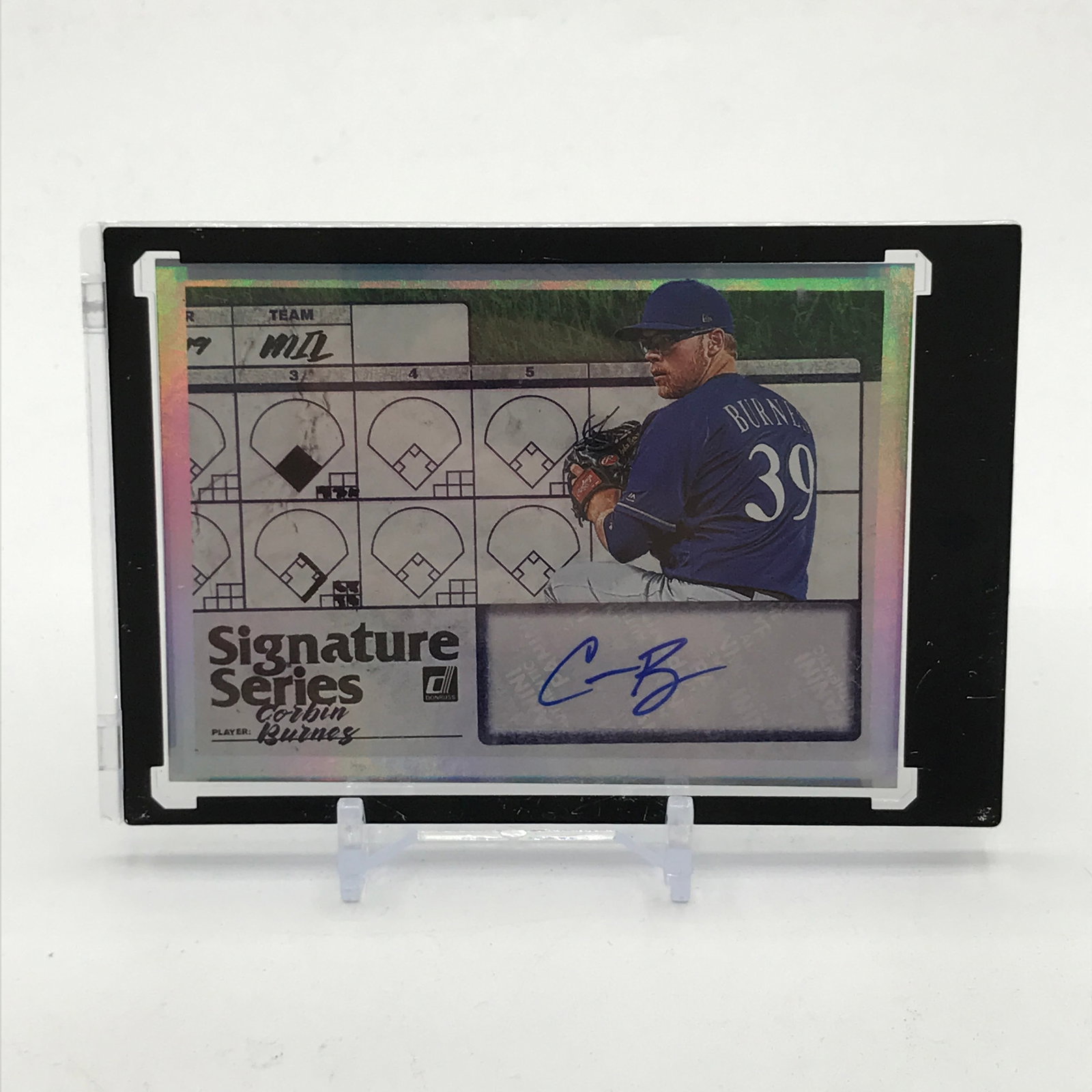 2019 PANINI DONRUSS BASEBALL CORBIN BURNES SIGNED TRADING CARD (1 of 2)