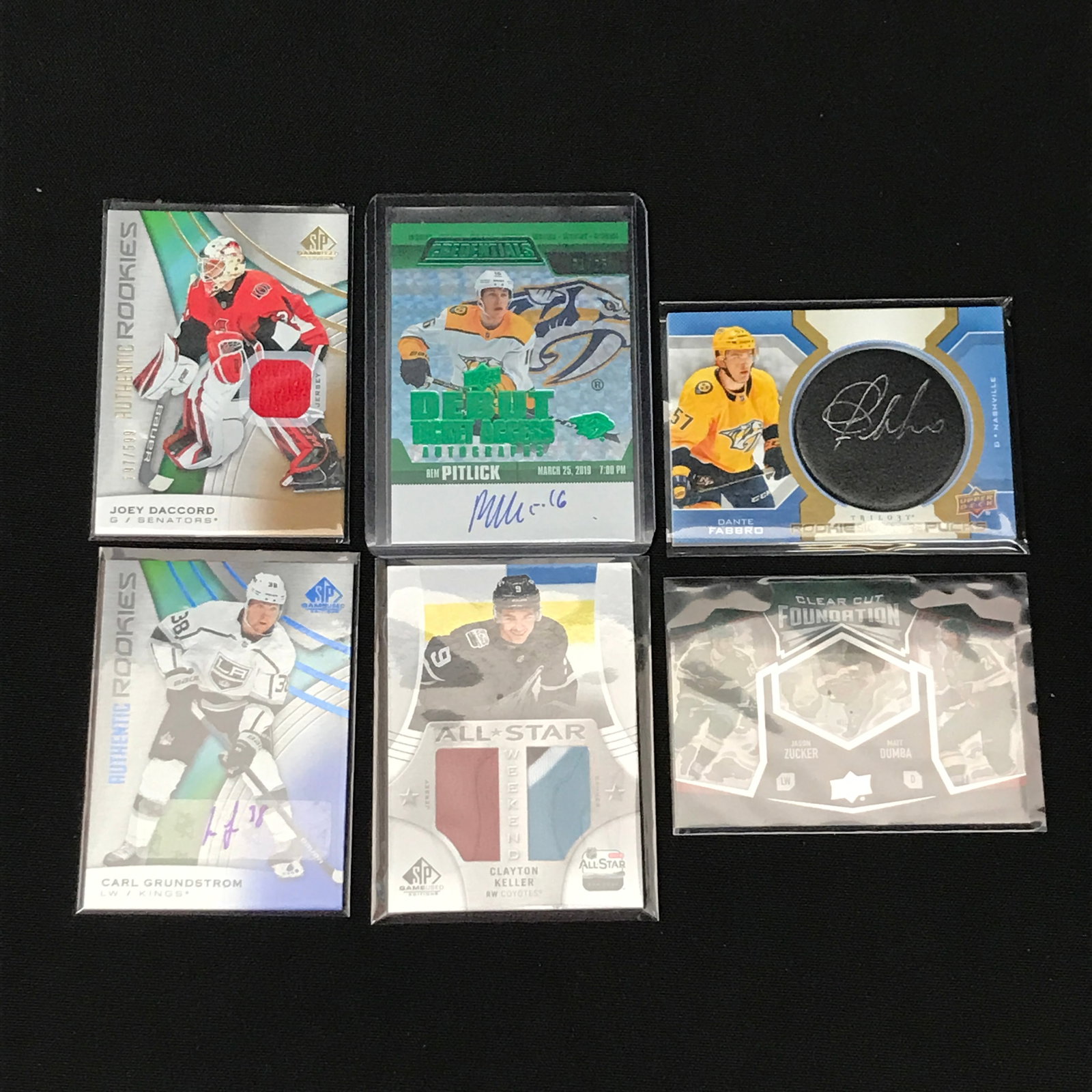 LOT OF 6 HOCKEY TRADING CARDS INCLUDING SIGNED AND PATCH CARDS: Prices are in Canadian dollars