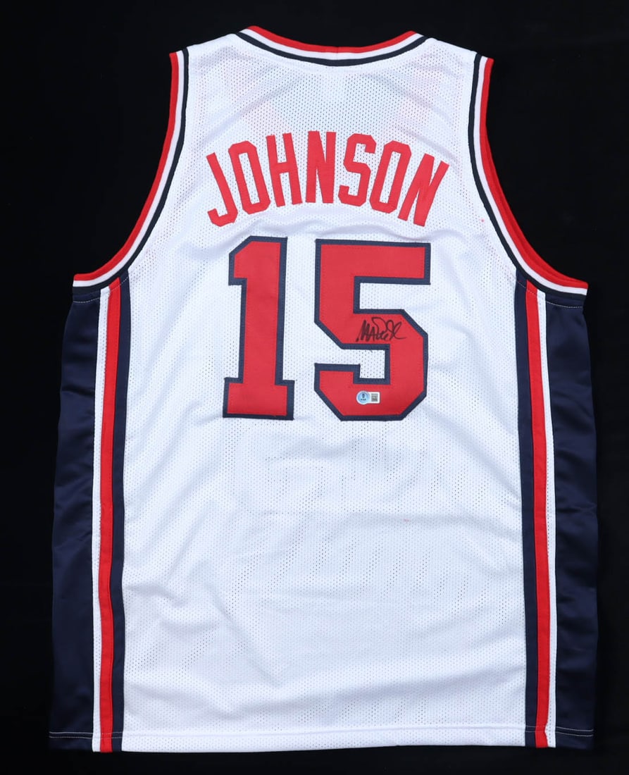 MAGIC JOHNSON SIGNED TEAM USA BASKETBALL JERSEY - BECKETT COA: Prices are in Canadian dollars