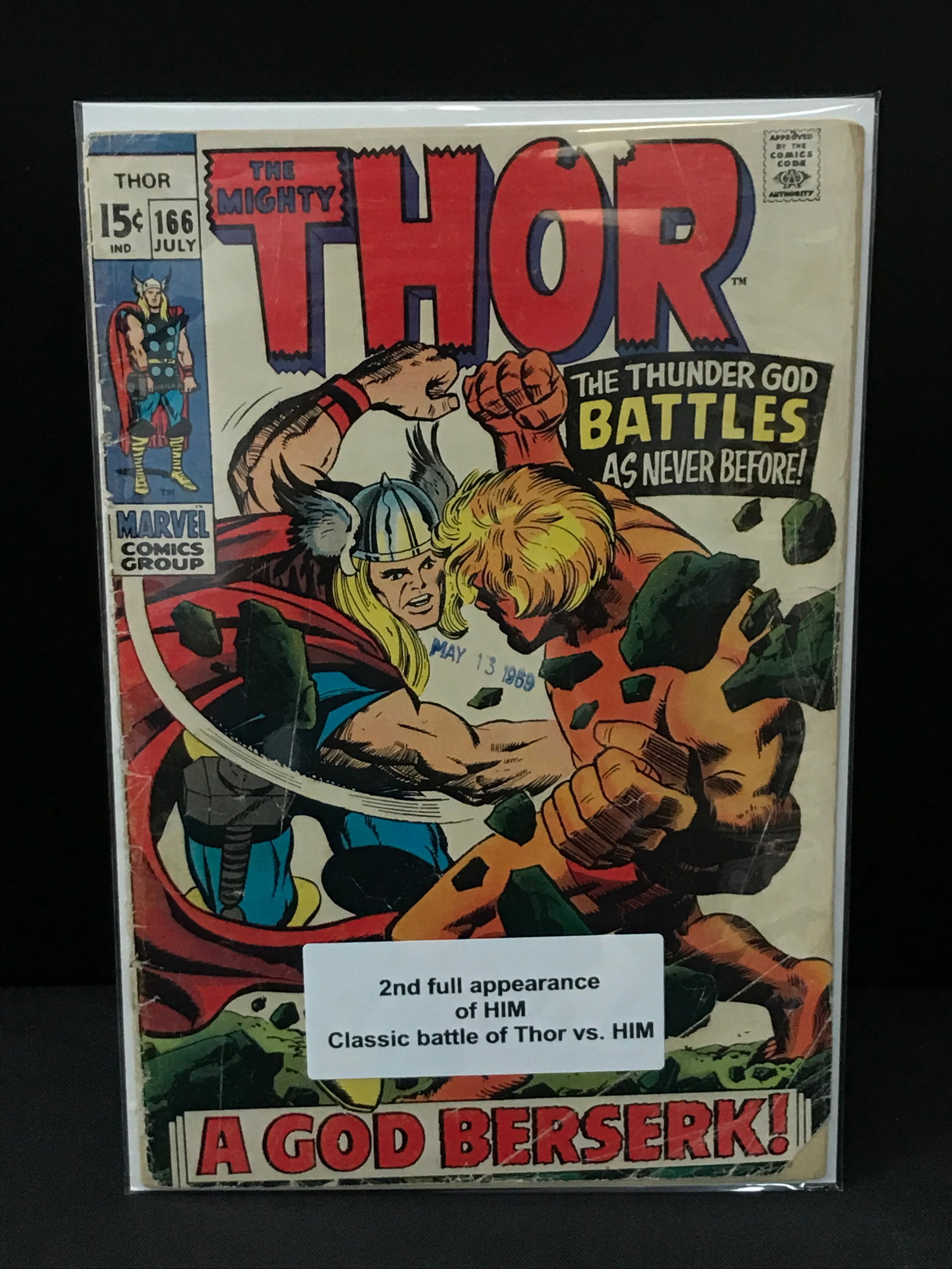 THE MIGHTY THOR #166 2ND APP OF HIM - MARVEL COMICS (1 of 1)