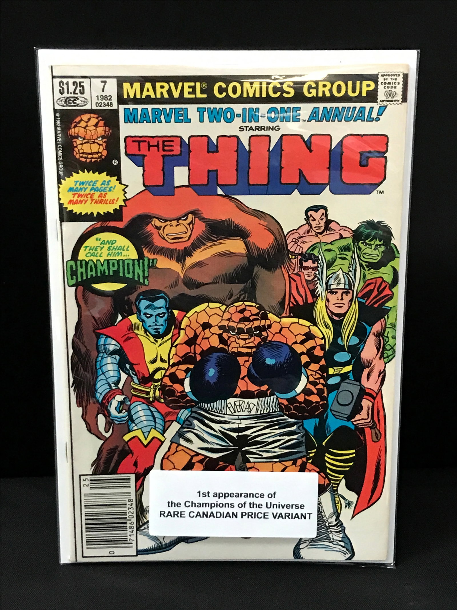 MARVEL TWO IN ONE ANNUAL #7 1ST APP THE CHAMPIONSM OF THE UNIVERSE - MARVEL COMICS (1 of 1)