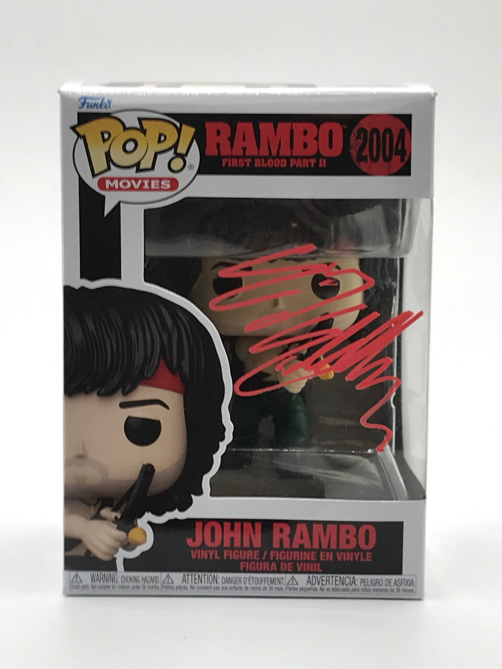 SYLVESTER STALLONE SIGNED RAMBO FUNKO POP - KB COA: Prices are in Canadian dollars