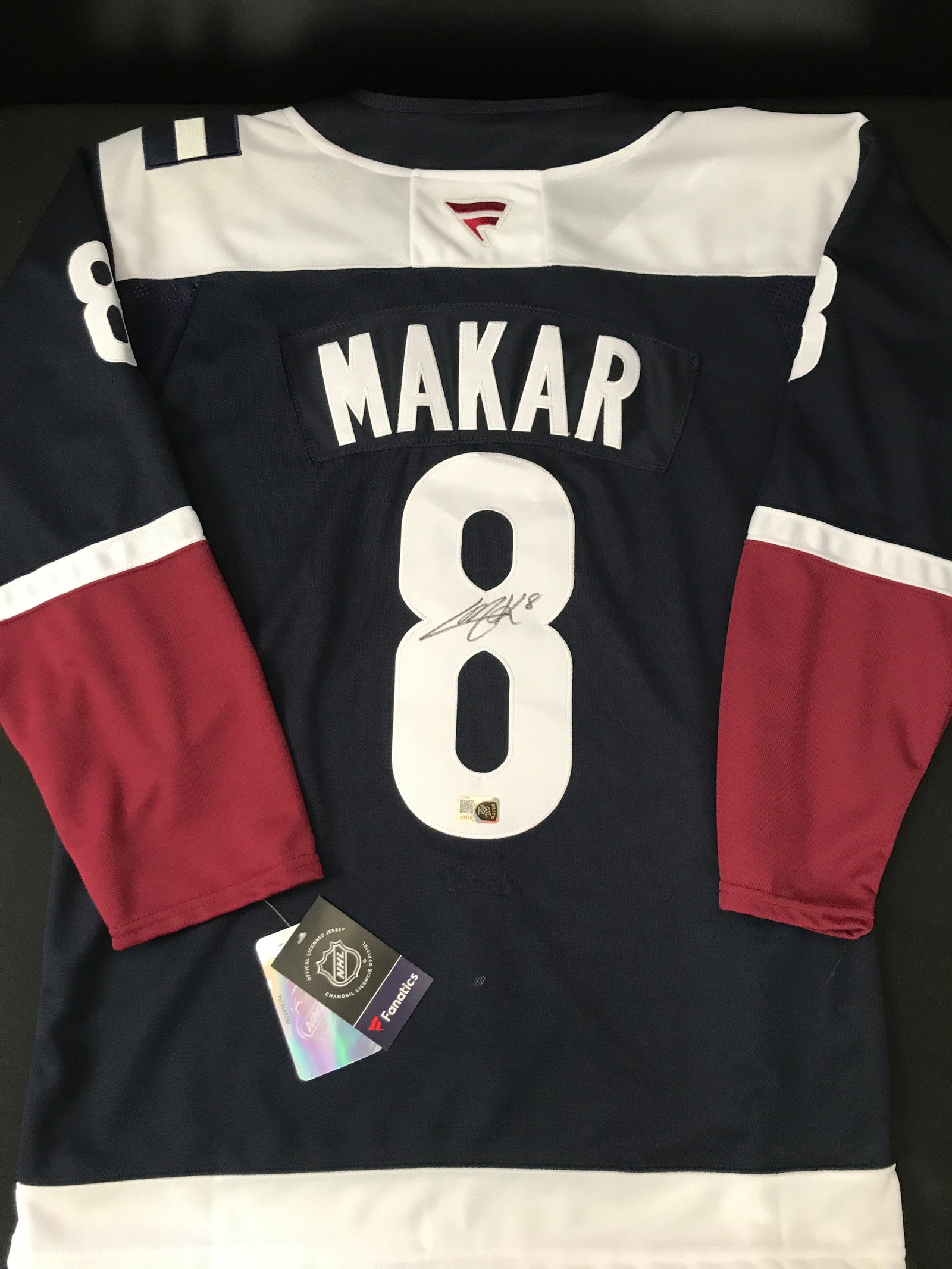 CALE MAKAR SIGNED COLORADO AVALANCHE CUSTOM HOCKEY JERSEY - ELITE COA: Prices are in Canadian dollars